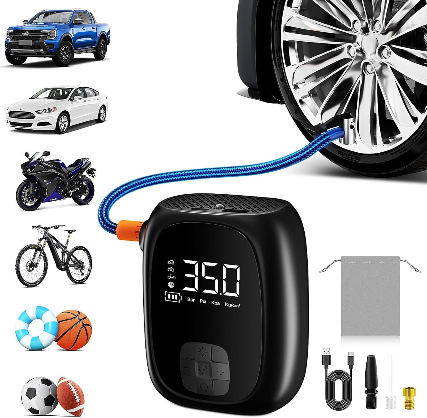 Evjeal Tire Inflator Portable Air Compressor for Fast Inflation