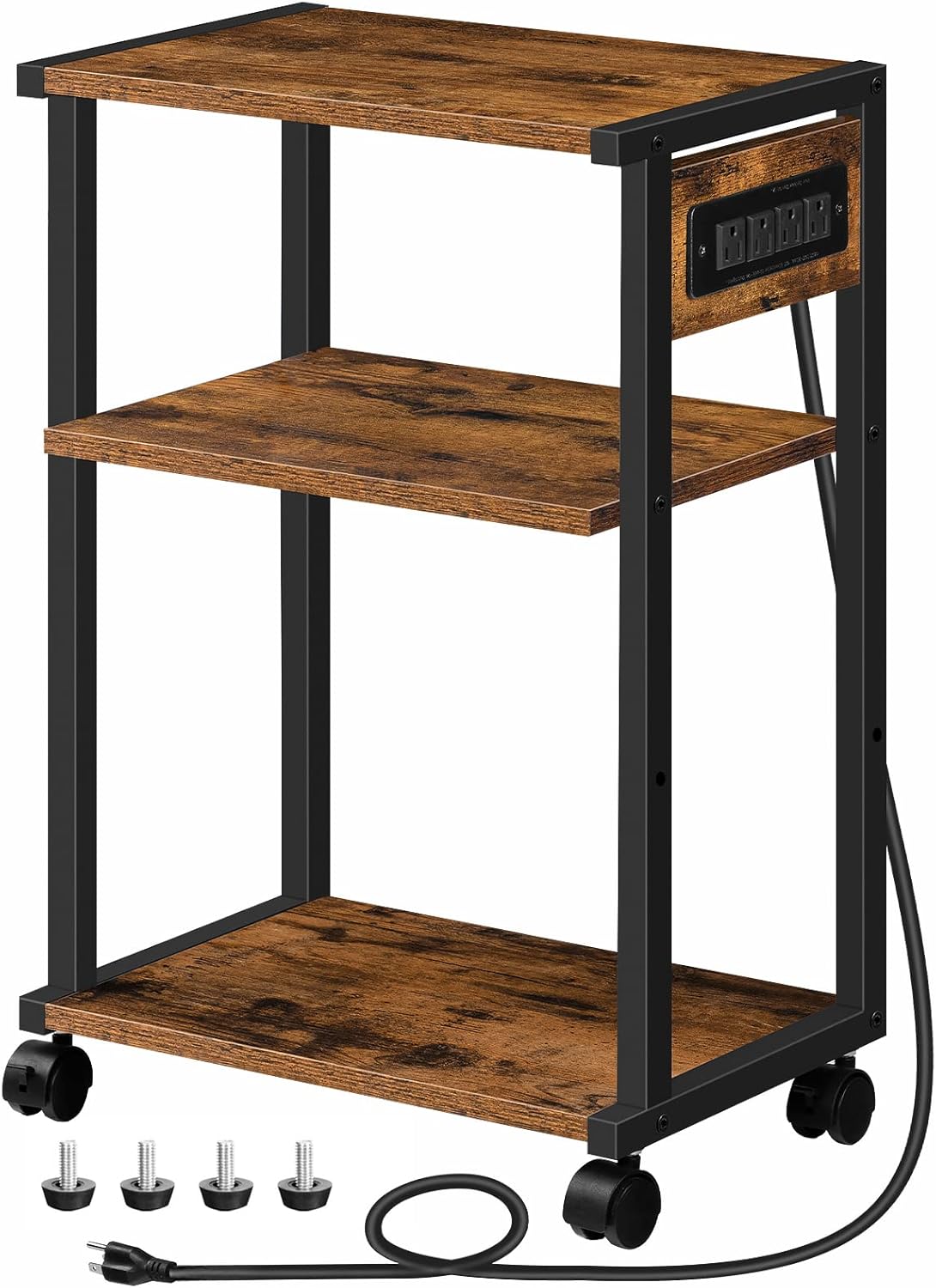3-Tier Rolling Printer Stand - Organize with Ease!
