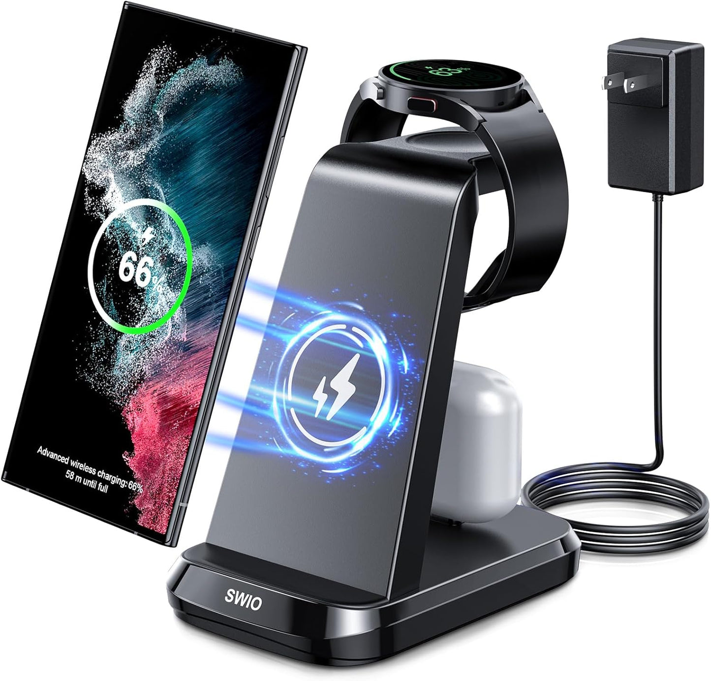 SWIO 3-in-1 Wireless Charger for Samsung Devices