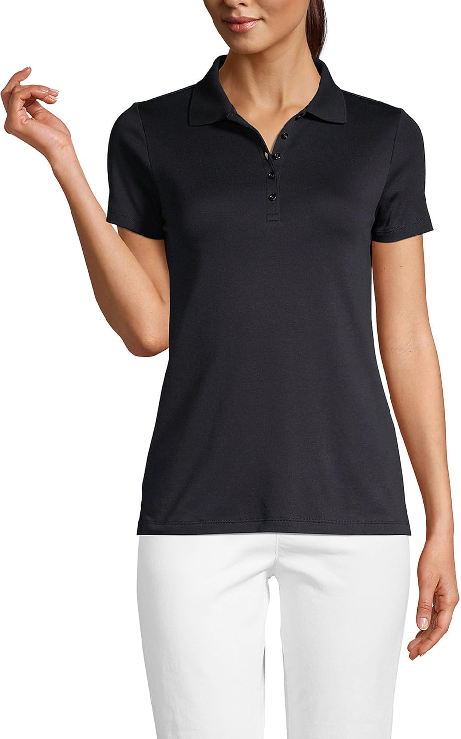 Lands' End Women's Supima Cotton Polo Shirt for All-Day Comfort