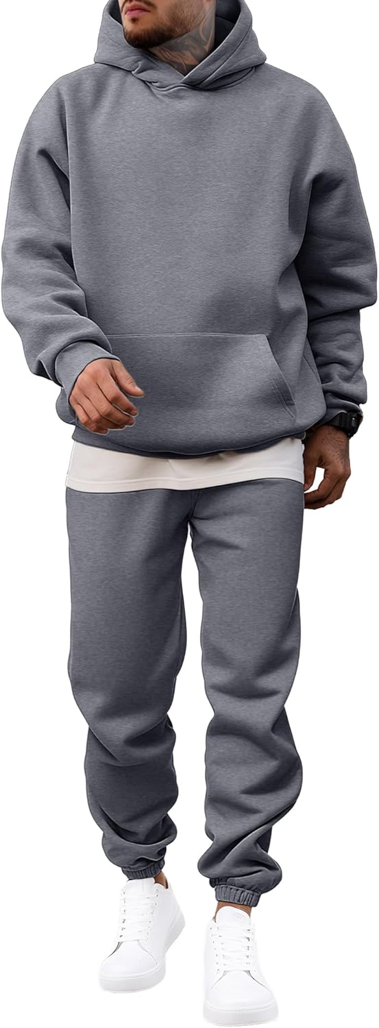 JMIERR Men's 2 Piece Outfits Hoodie Sweatshirt Tracksuit Set