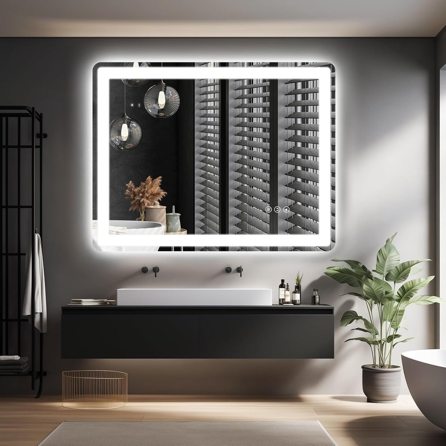 36x30 LED Bathroom Mirror with Lights - Anti-Fog & Dimmable