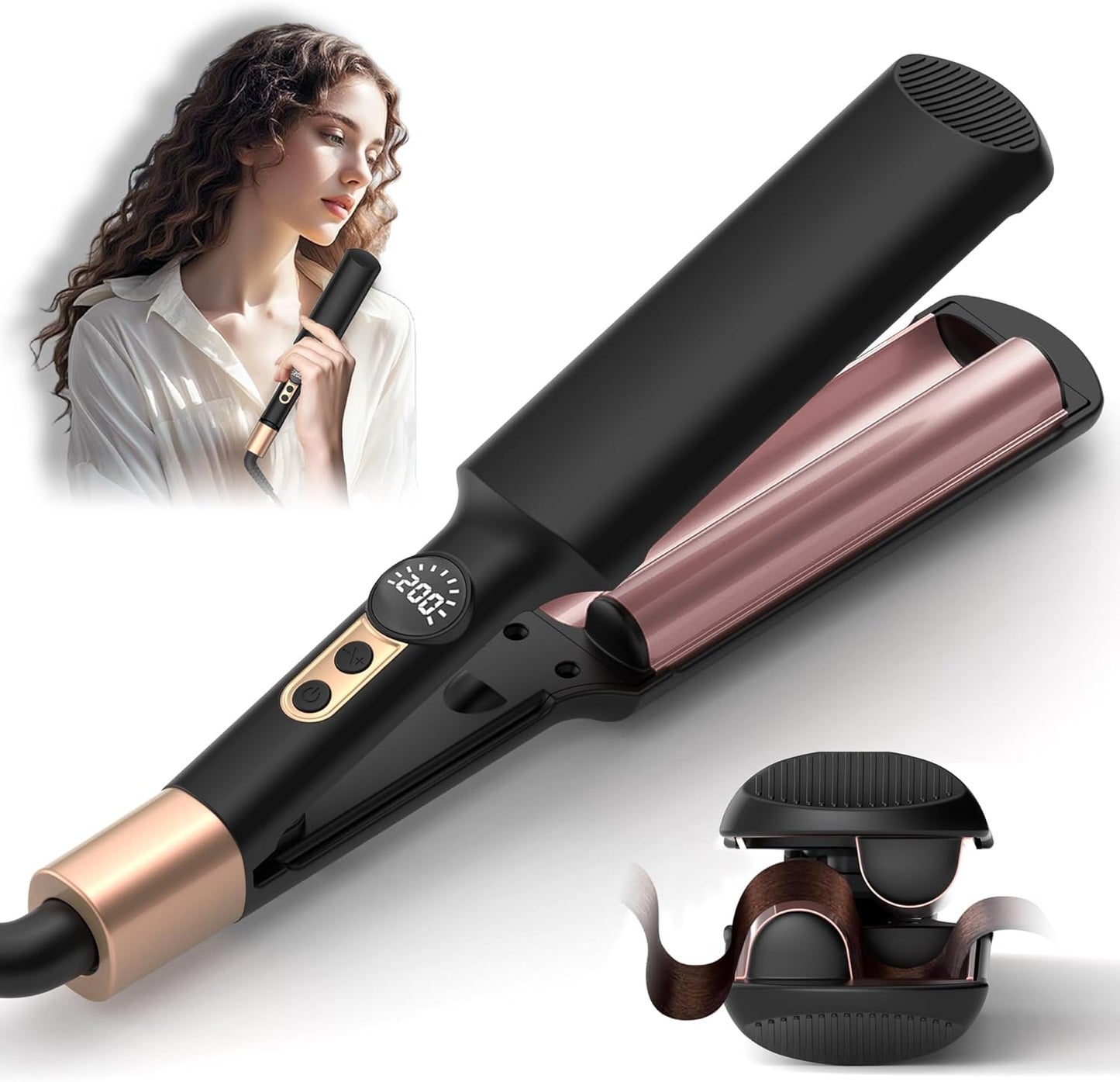 Mini Waver Crimper Hair Tool for Short Hair Travel Styling