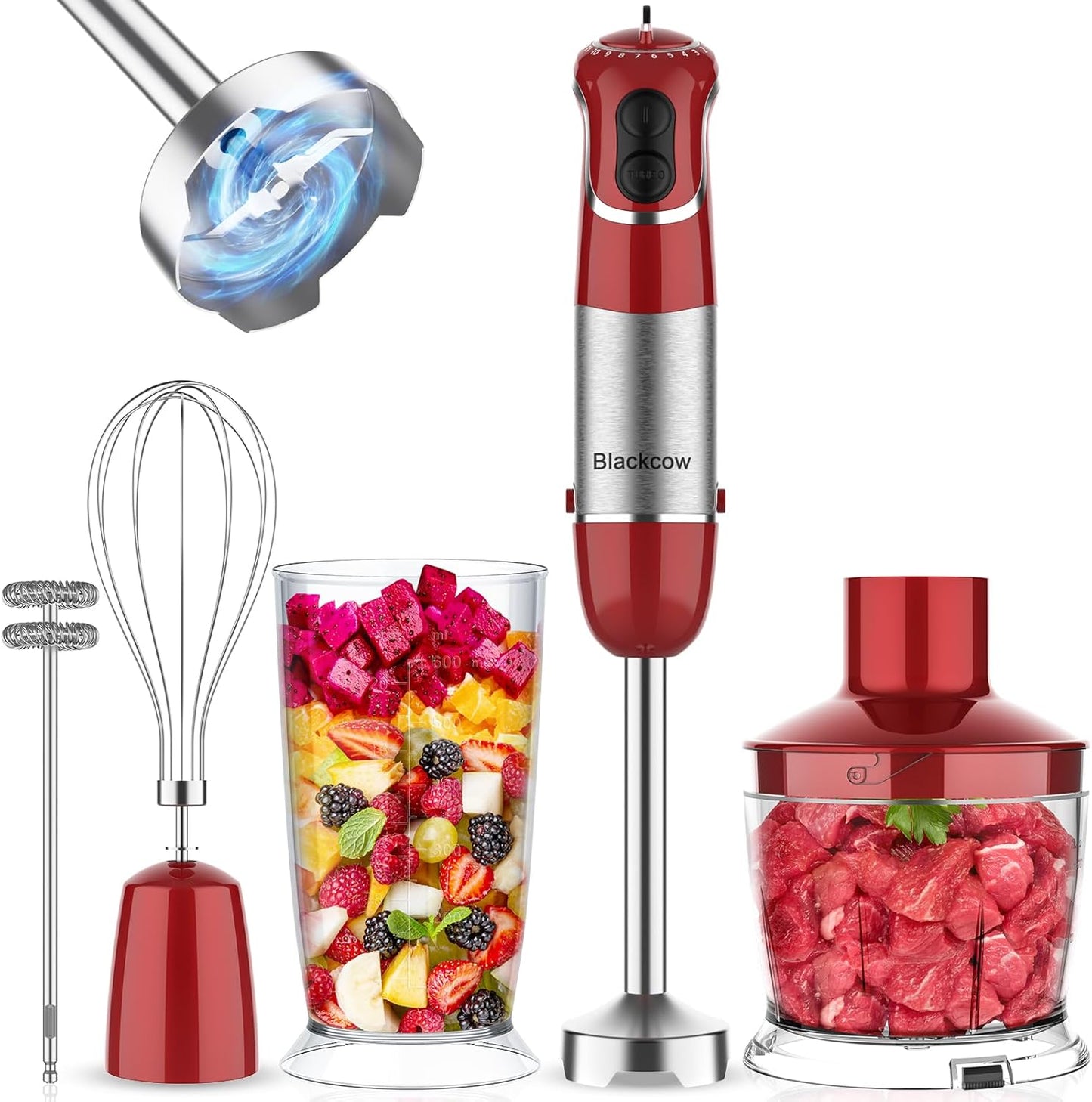 5-in-1 Multi-Use Immersion Blender: 800W Power, 12 Speeds