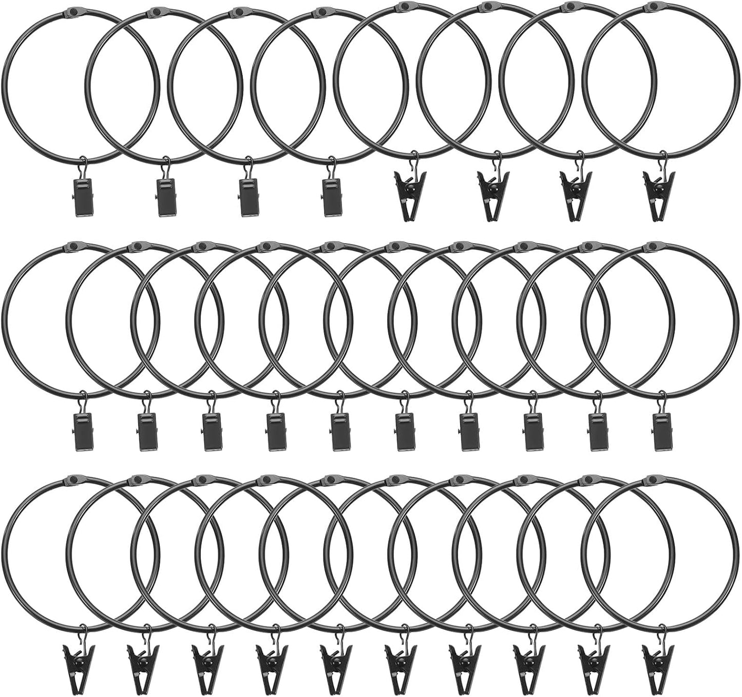 Vintage Rustproof Curtain Rings for Stylish Drapery - 3 Diameter, Pack of 28