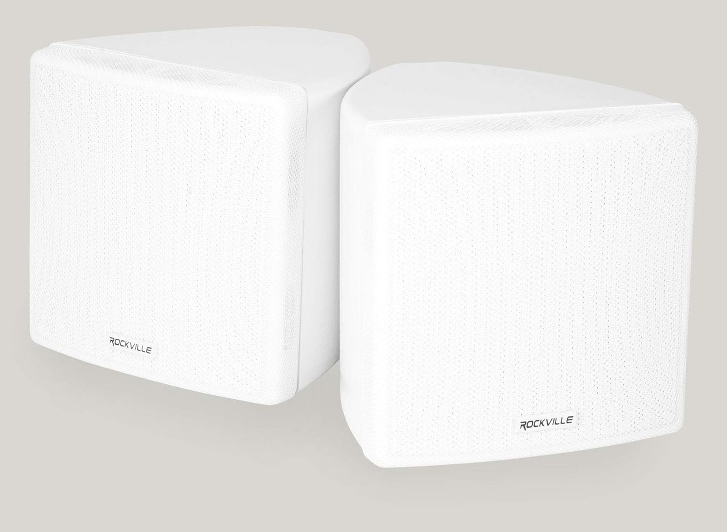 Rockville Cube 3.5 White Swivel Wall Mount Speakers