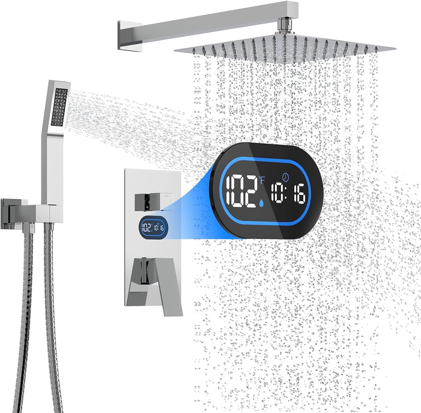 Shower Faucet Set with Hydro Power Temperature Display for Comfort