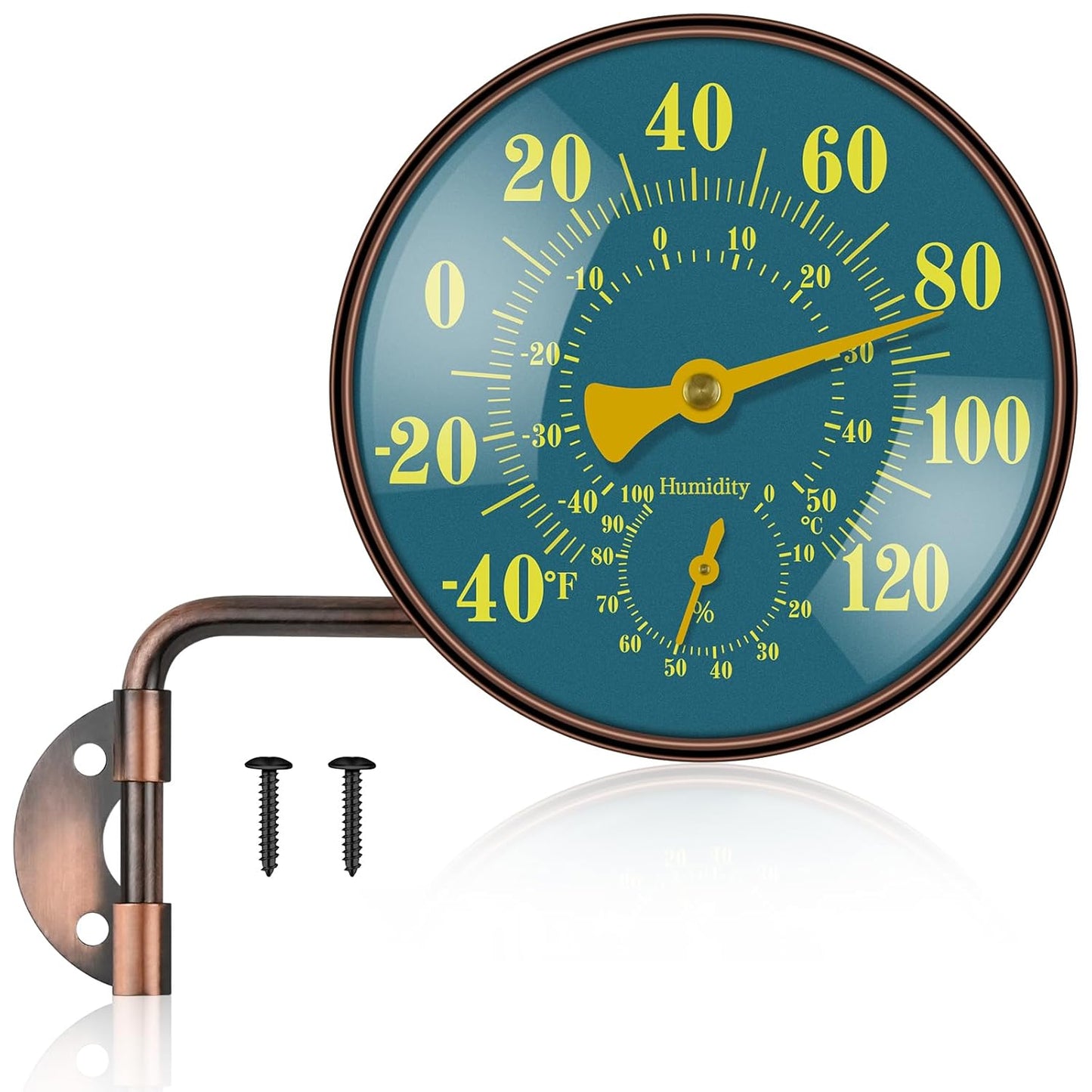 4 Inch Outdoor Thermometer Hygrometer for Home and Garden Use