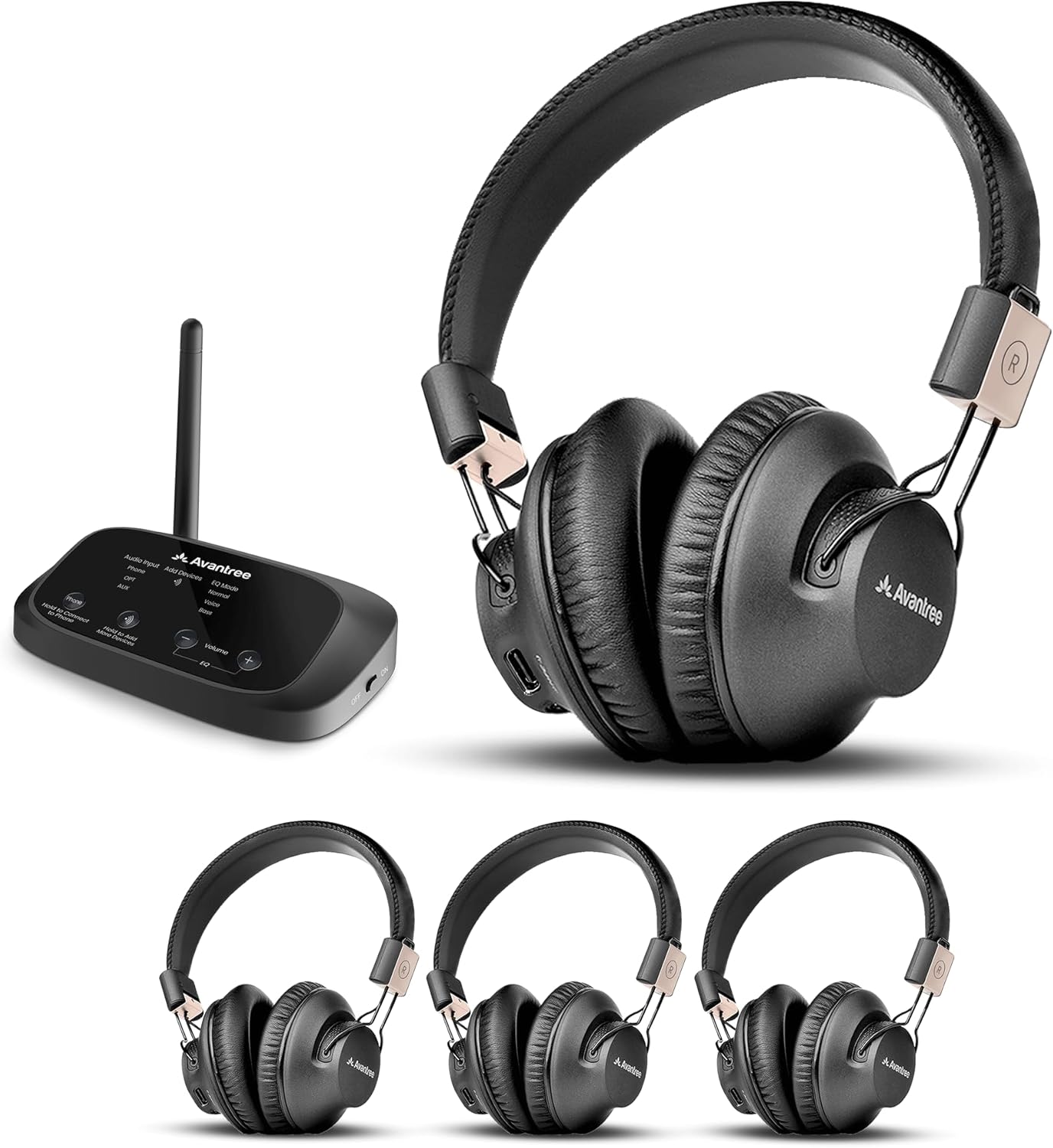 Avantree Quartet 2 Wireless Group Listening Headphones System