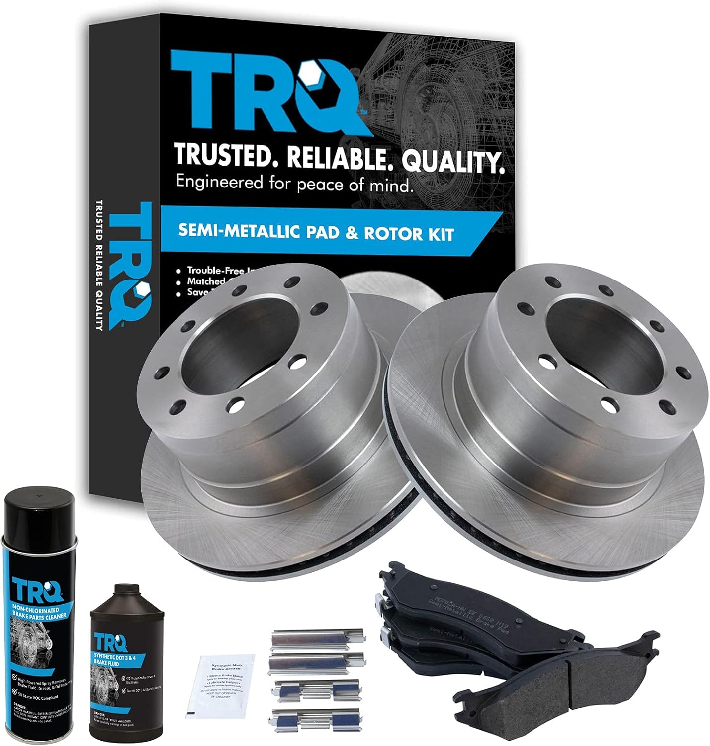 TRQ Rear Brake Pad & Rotor Kit for Dodge Ram 1500 & 2500