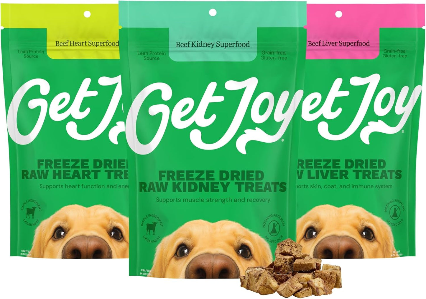 Get Joy Freeze Dried Superfood Beef Heart Kidney Liver Treats