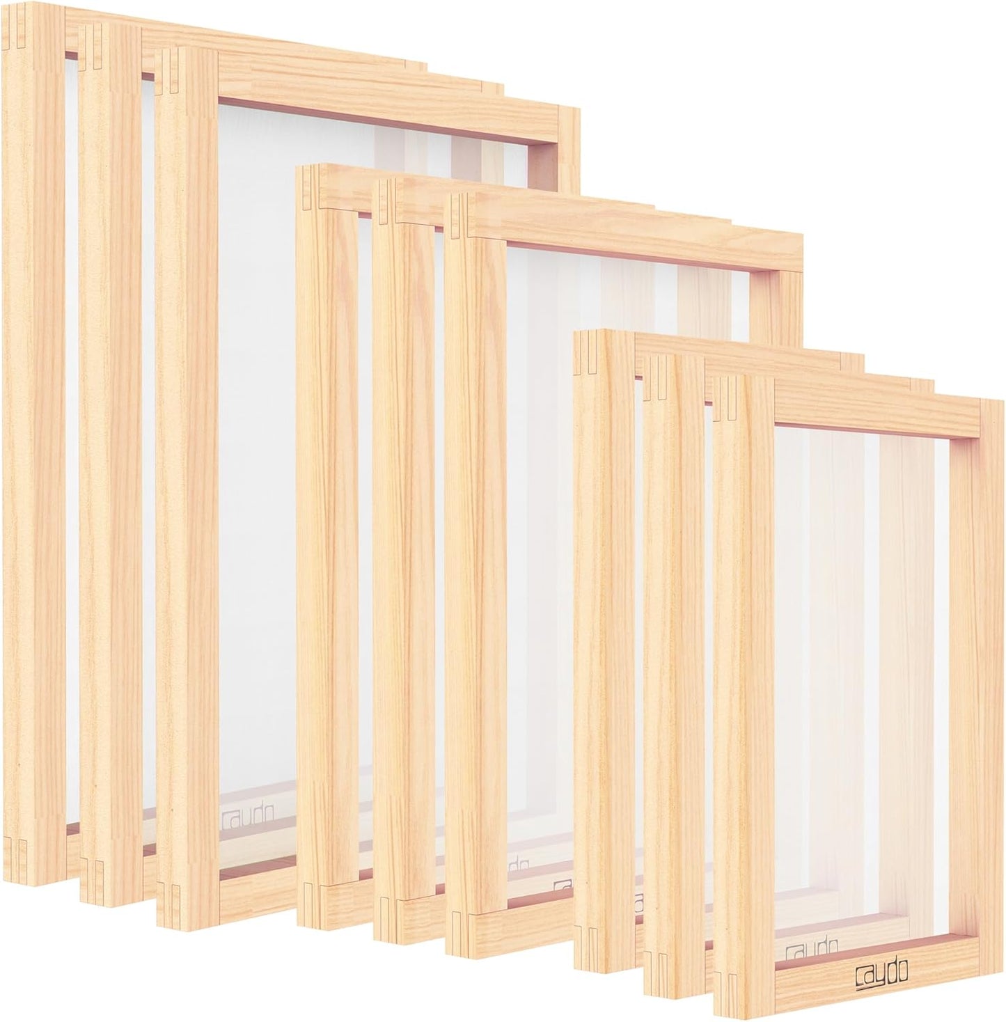Caydo 9 Pieces Screen Printing Frame Set for Beginners and Pros
