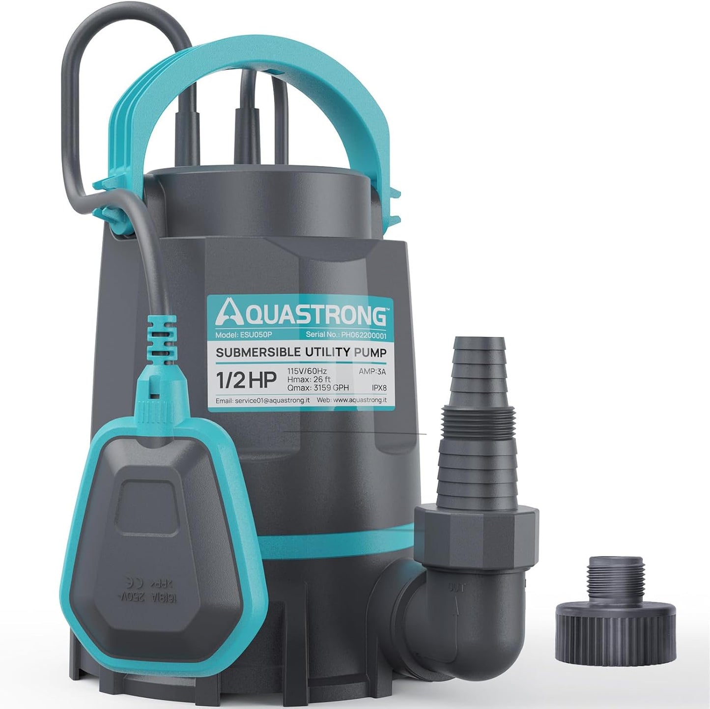 Aquastrong 1/2 HP Utility Pump for Fast Drainage and Efficiency