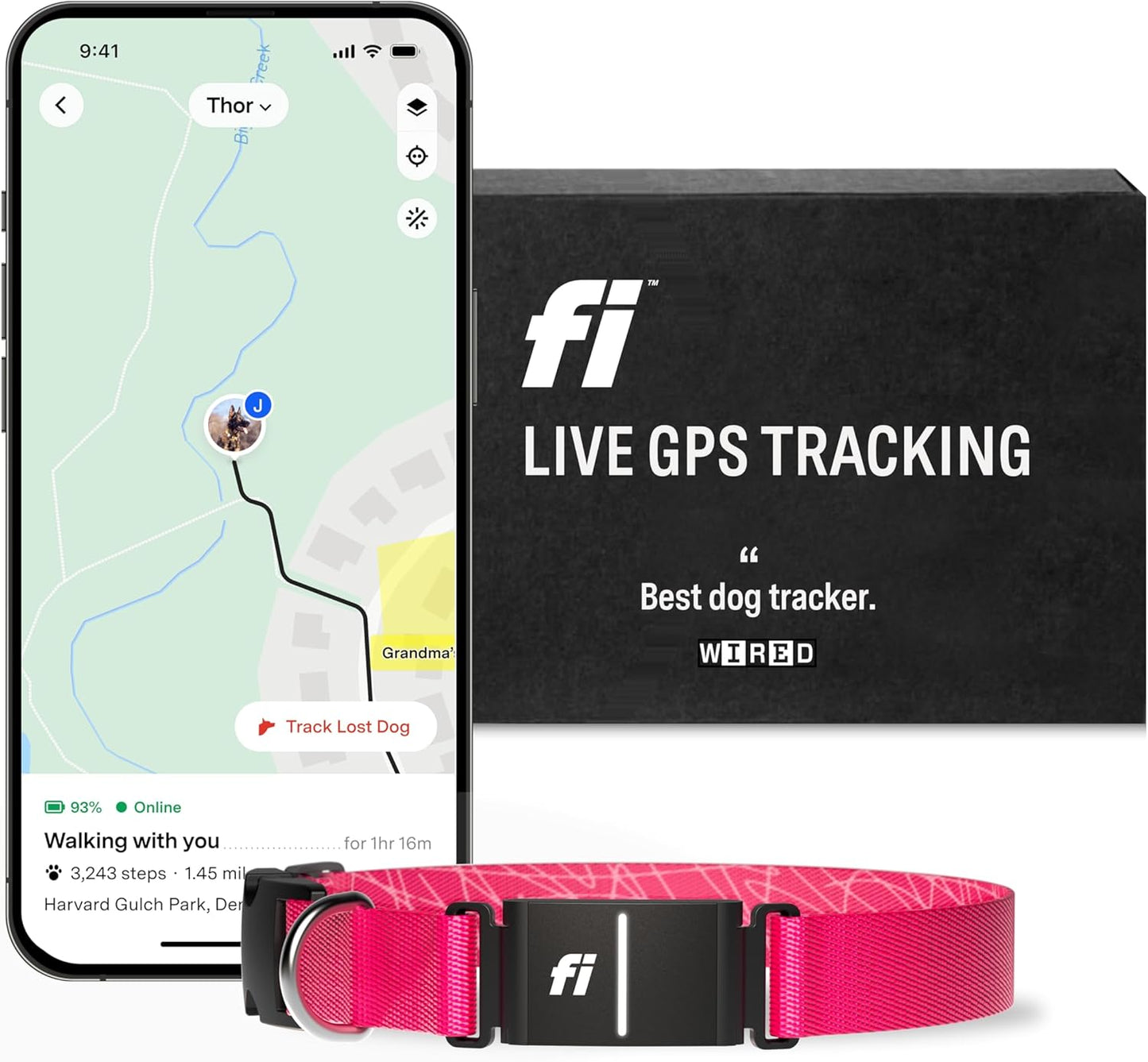 Fi Series 3 Smart Dog Collar - GPS Tracker with Health Monitor
