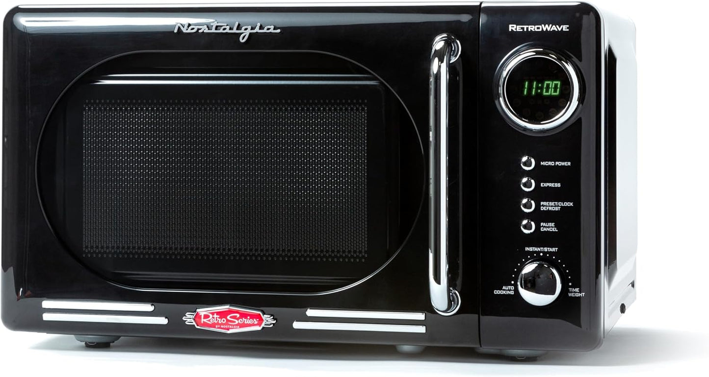 Nostalgia Retro Compact Microwave Oven with LED Display and Child Lock