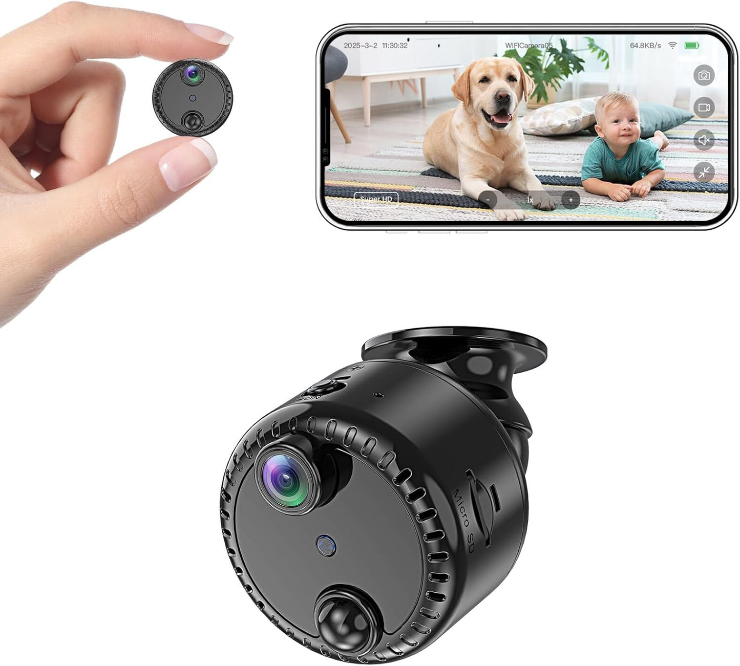 Ultra-Clear Mini Cam with AI Motion Detection
