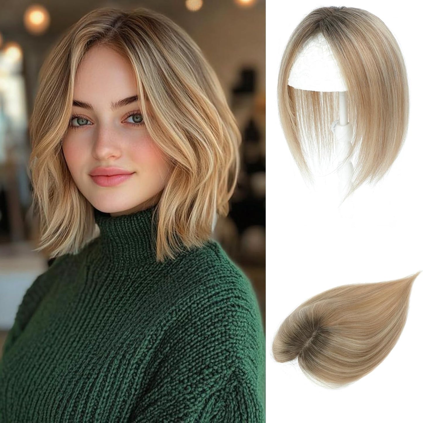 Hair Toppers for Women - Swiss Base Clip In Topper for Volume