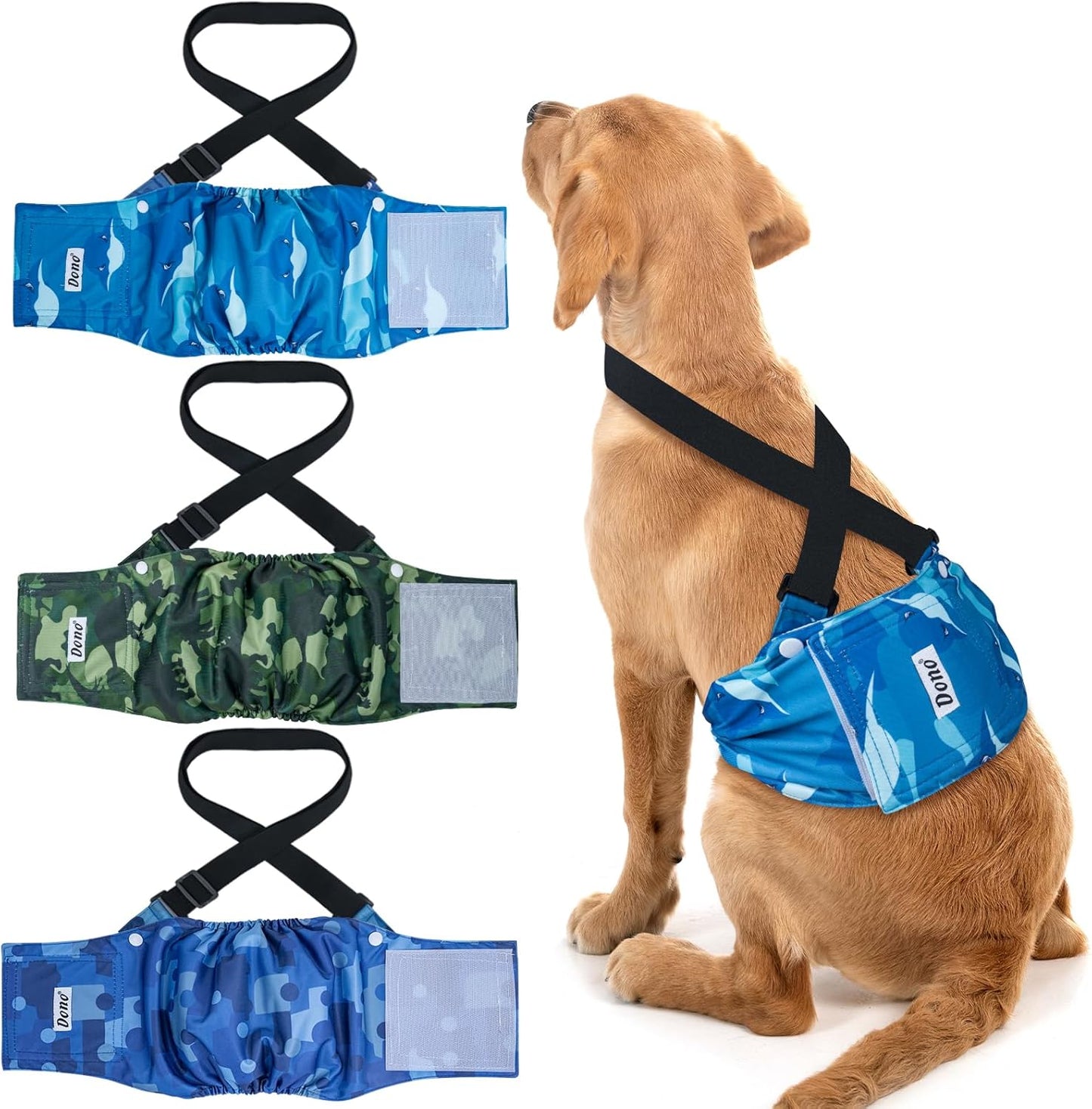 High Absorbency Male Dog Wraps by Dono