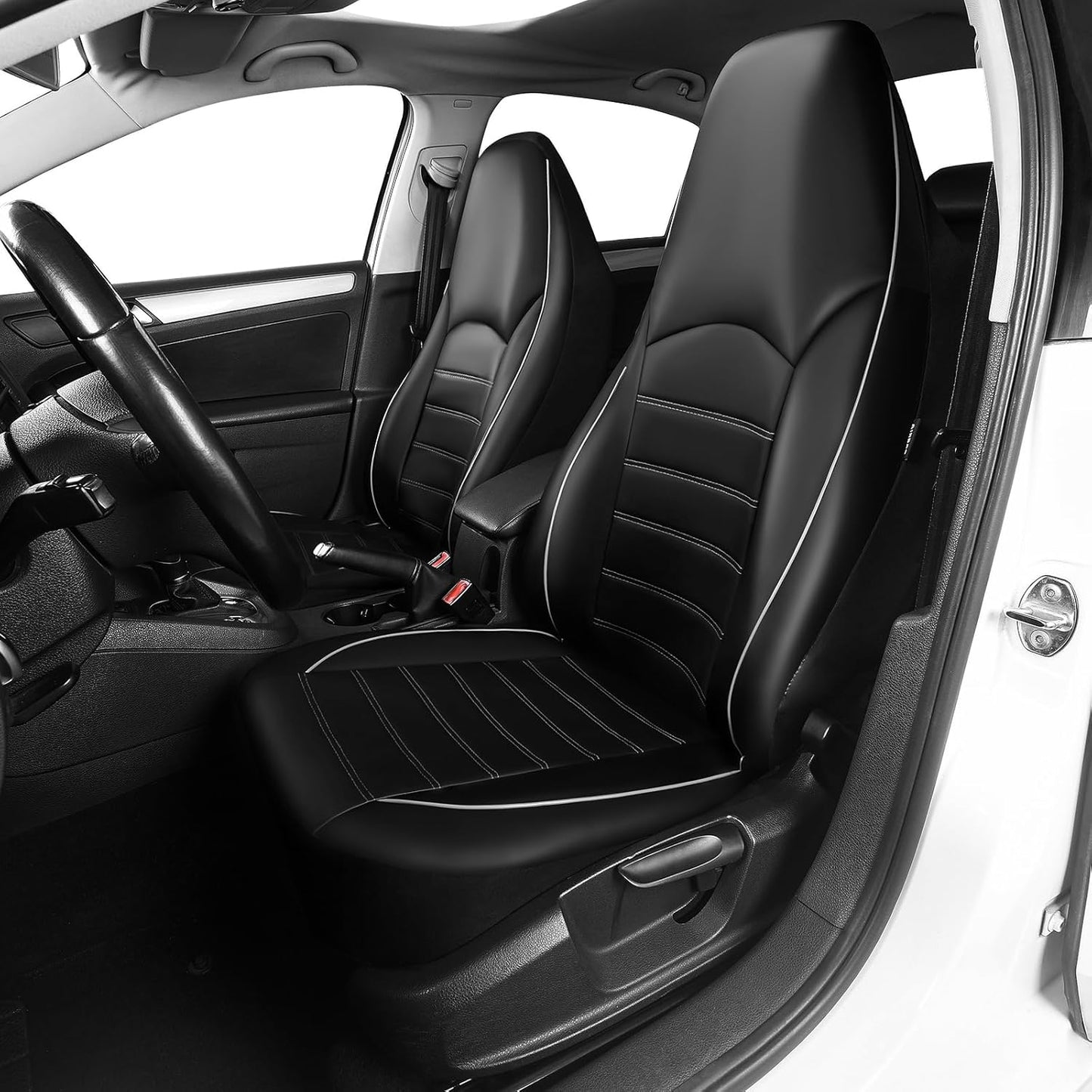 TOYOUN Classic Universal PU Leather Car Front Seat Covers Set