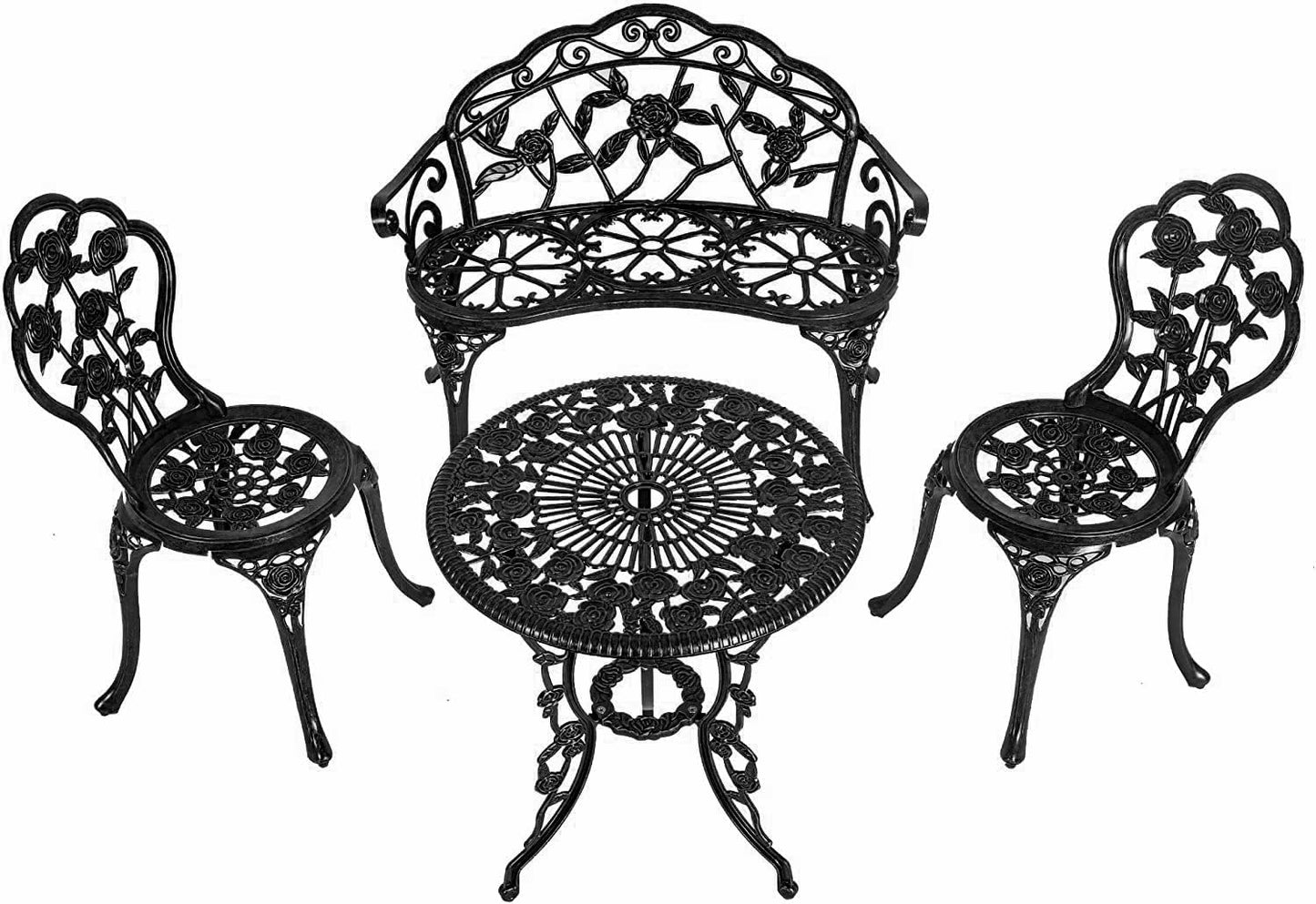 Cast Aluminum Bistro Set of 4 for All Weather Resistance
