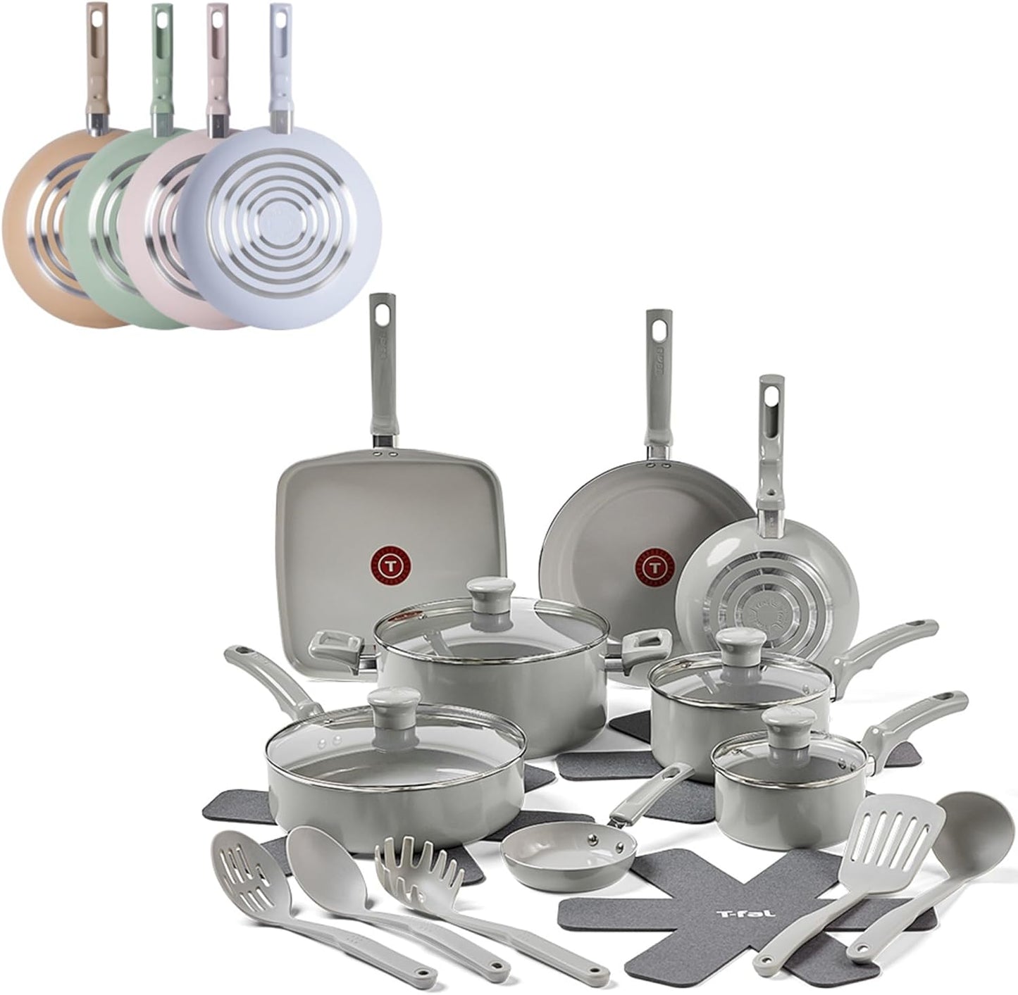 T-Fal Refresh Ceramic Pots and Pans Set for Eco-Friendly Cooking