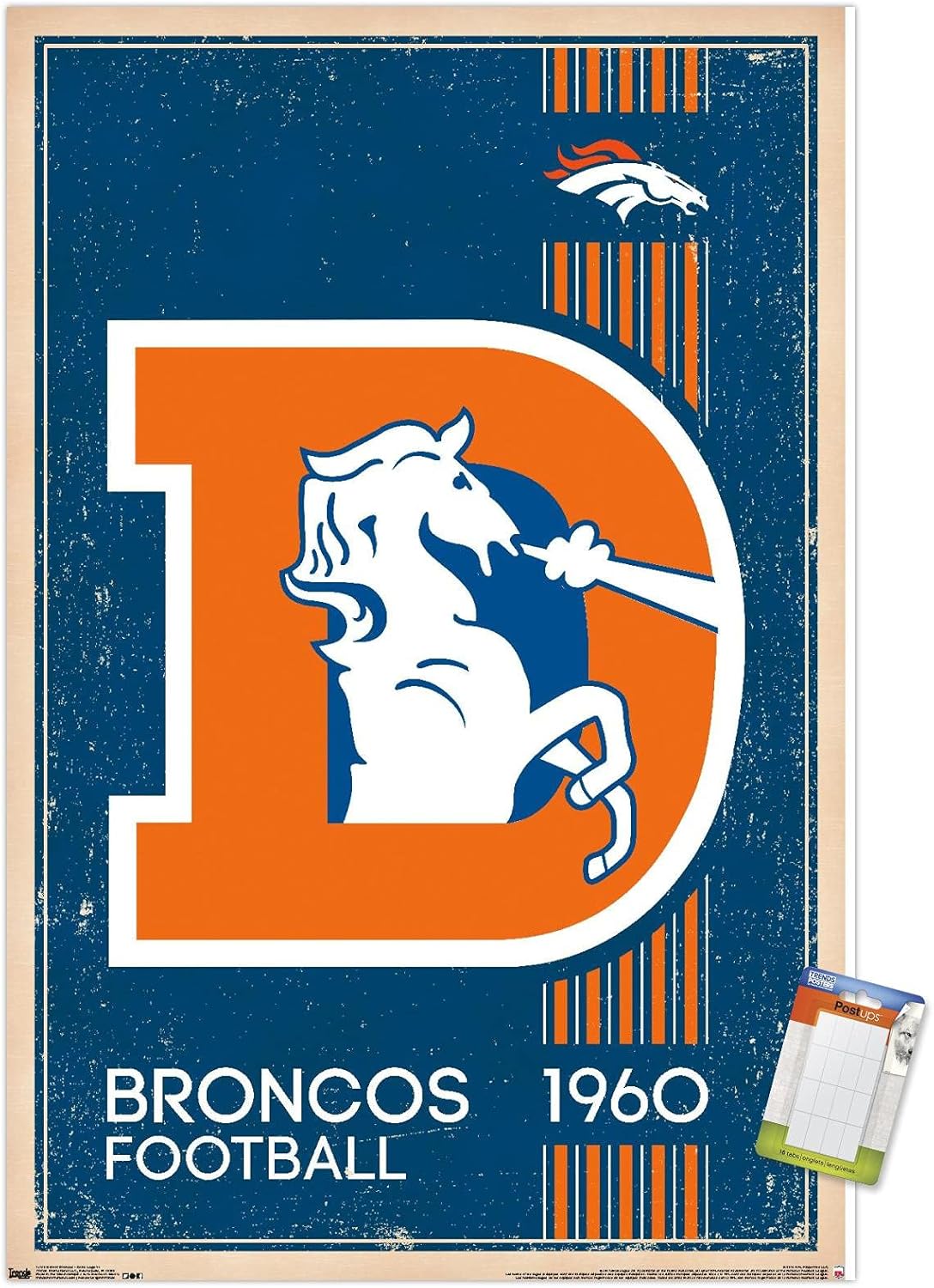NFL Denver Broncos Retro Logo Wall Poster for Ultimate Fans