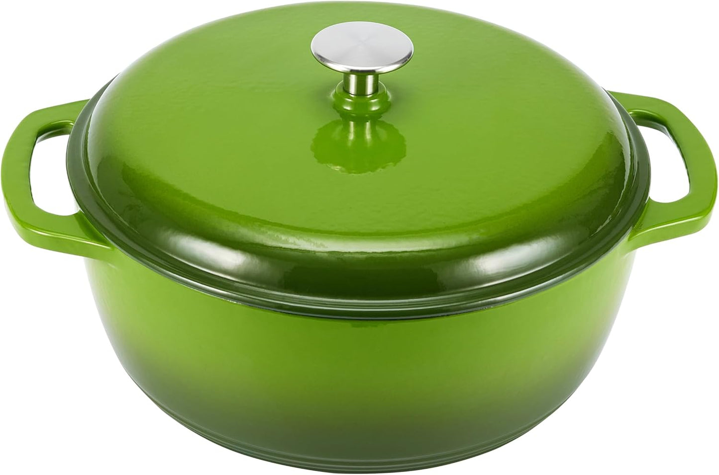 Cast Iron Dutch Oven Pot with Lid, Enameled, 6-Quart Green