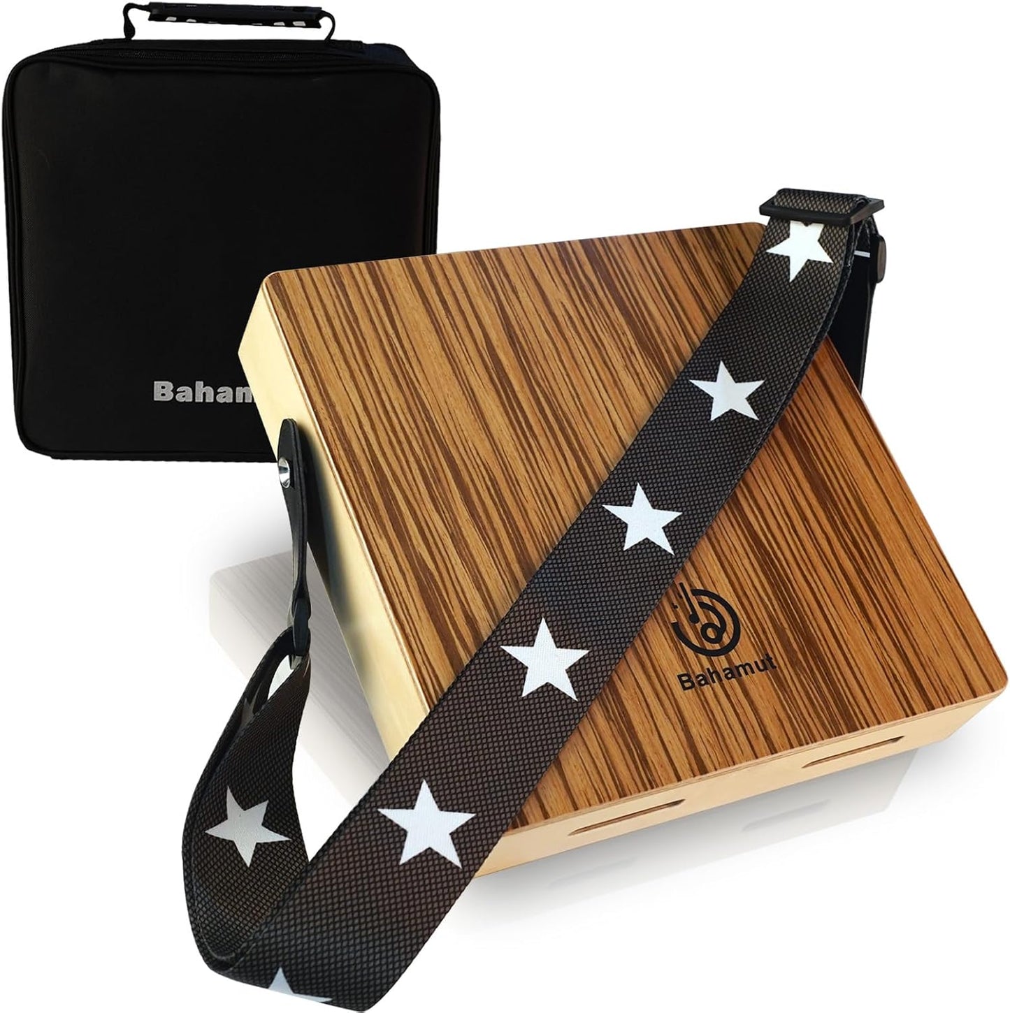 BAHAMUT Travel Cajon Drum - Portable Zebrawood Cajon Box