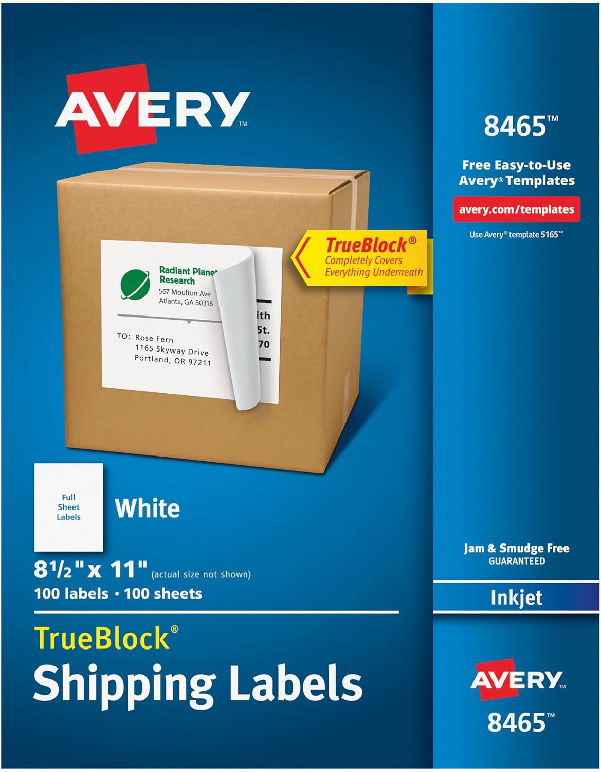 Avery Full Sheet Shipping Labels - Print 100 Labels Easily!