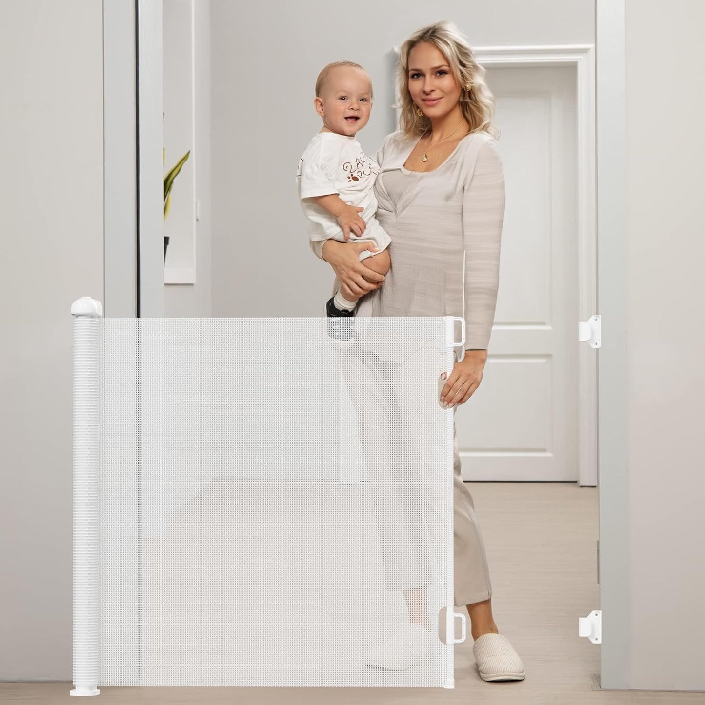 Secure Indoor/Outdoor Baby Gate - BTXON Auto Lock Mesh