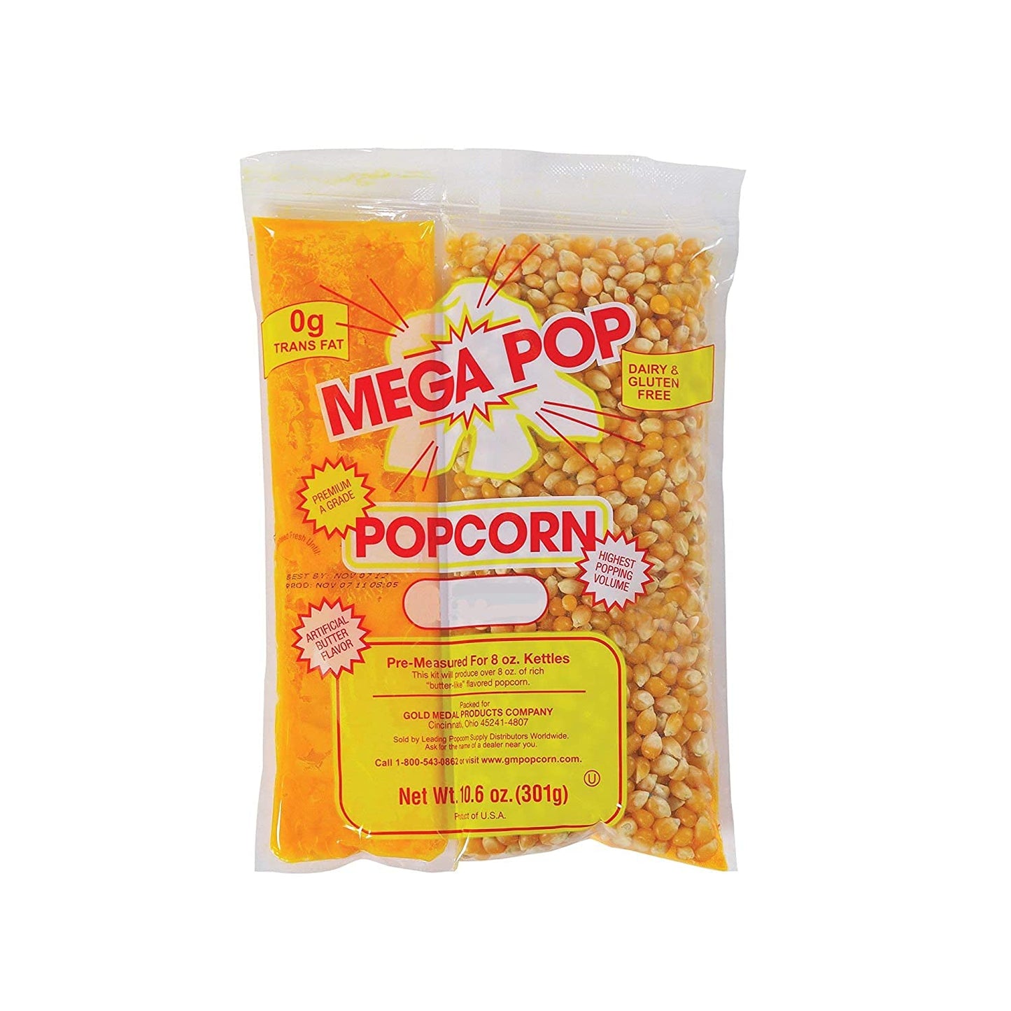 Deliciously Popped: 8oz Popcorn Packs x6