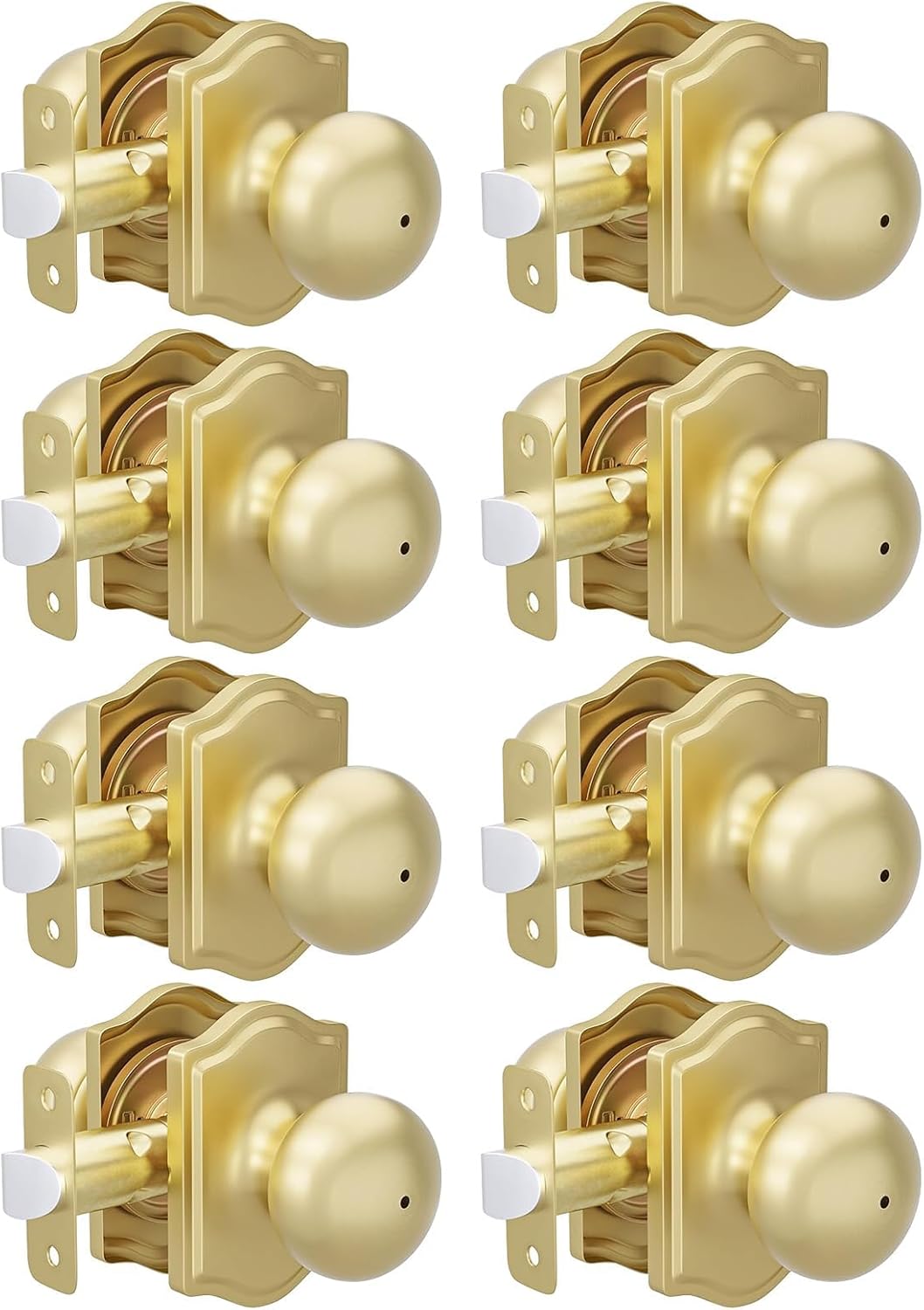 Brushed Gold Privacy Door Knobs for Bedroom & Bathroom Use