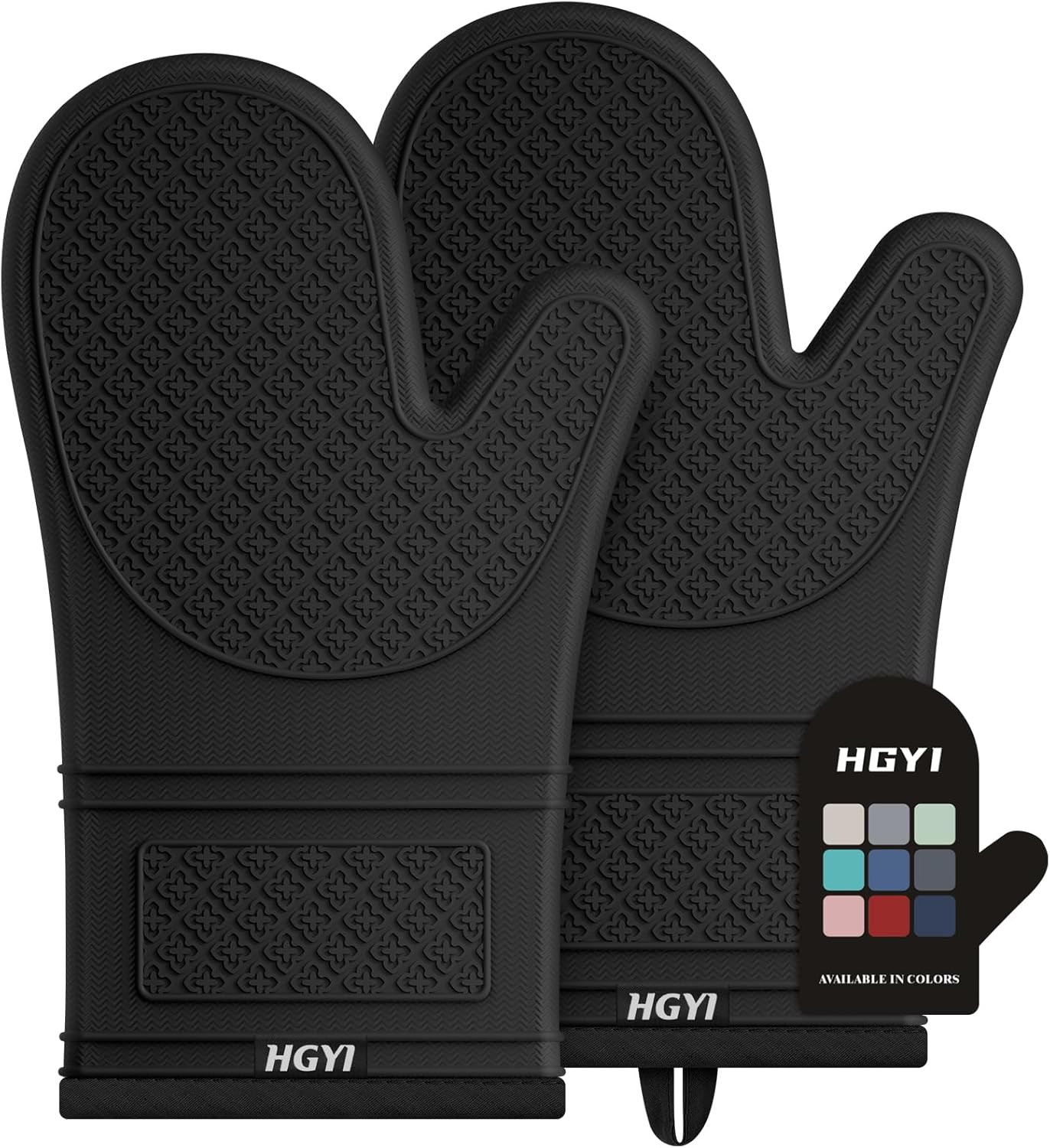 500F Heat Resistant Silicone Oven Mitts - Waterproof & Non-Slip Cooking Gloves