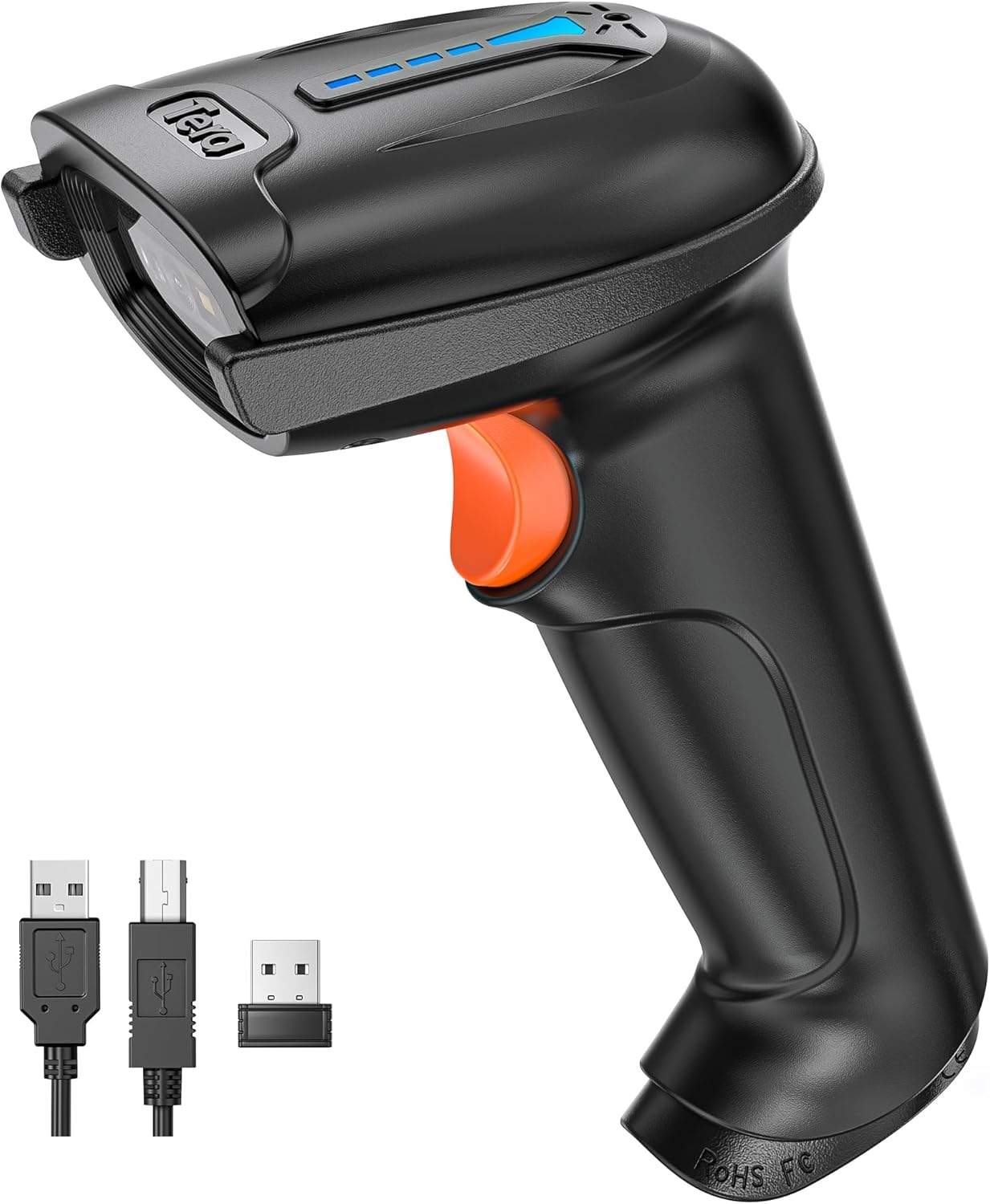 Tera Wireless and Wired Barcode Scanner with Battery Indicator