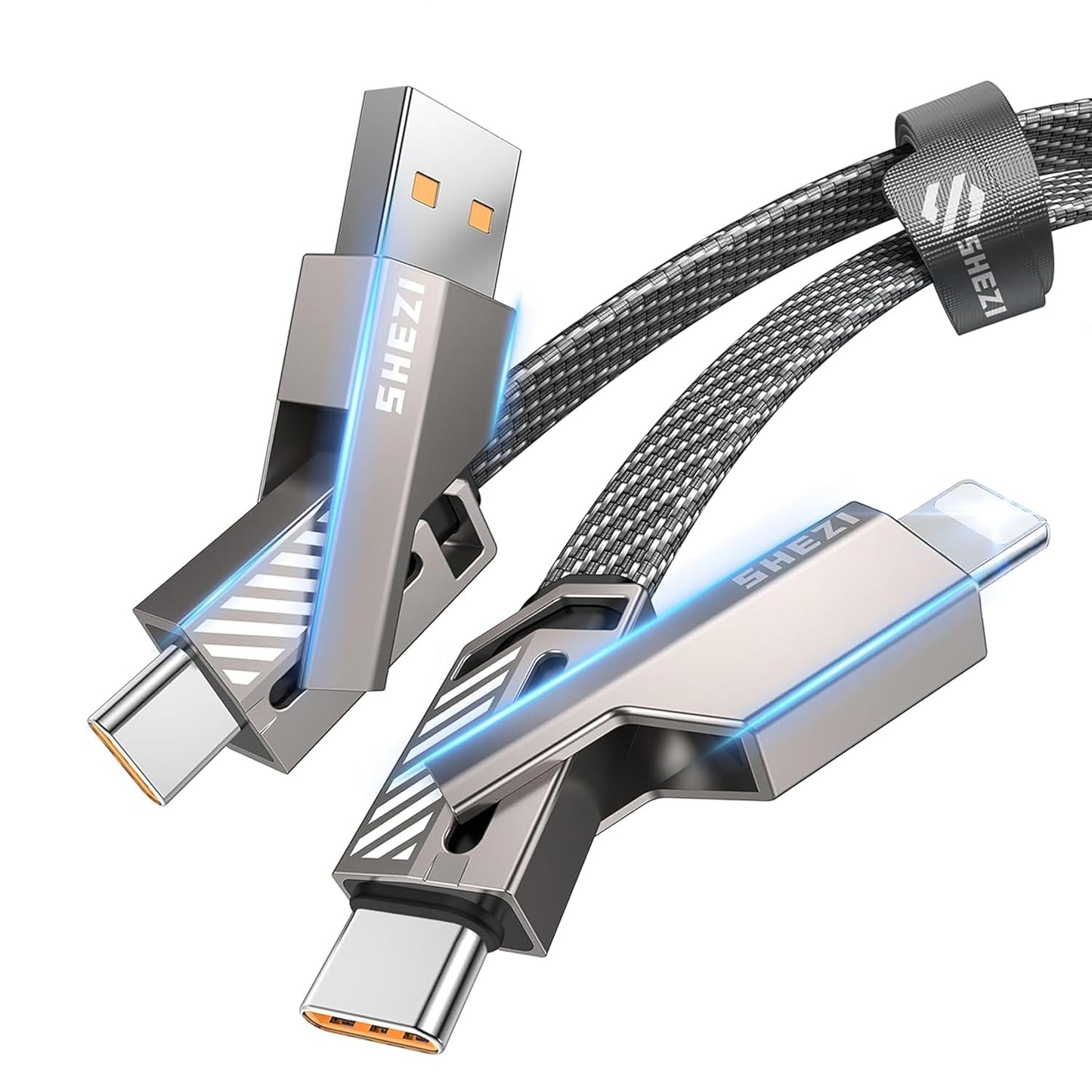 SHEZI 4-in-1 USB C Cable 60W 5FT - Fast Charging & Data Sync