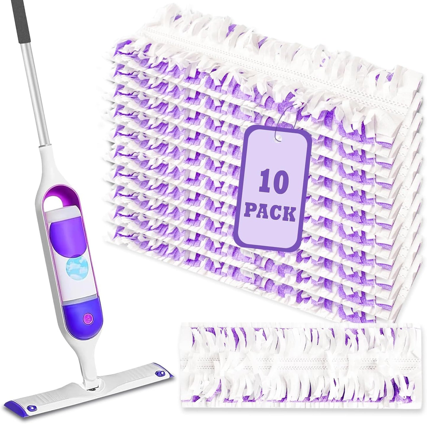 10 Pack Power Mop Refills - Swiffer Compatible, Multi-Surface Cleaning