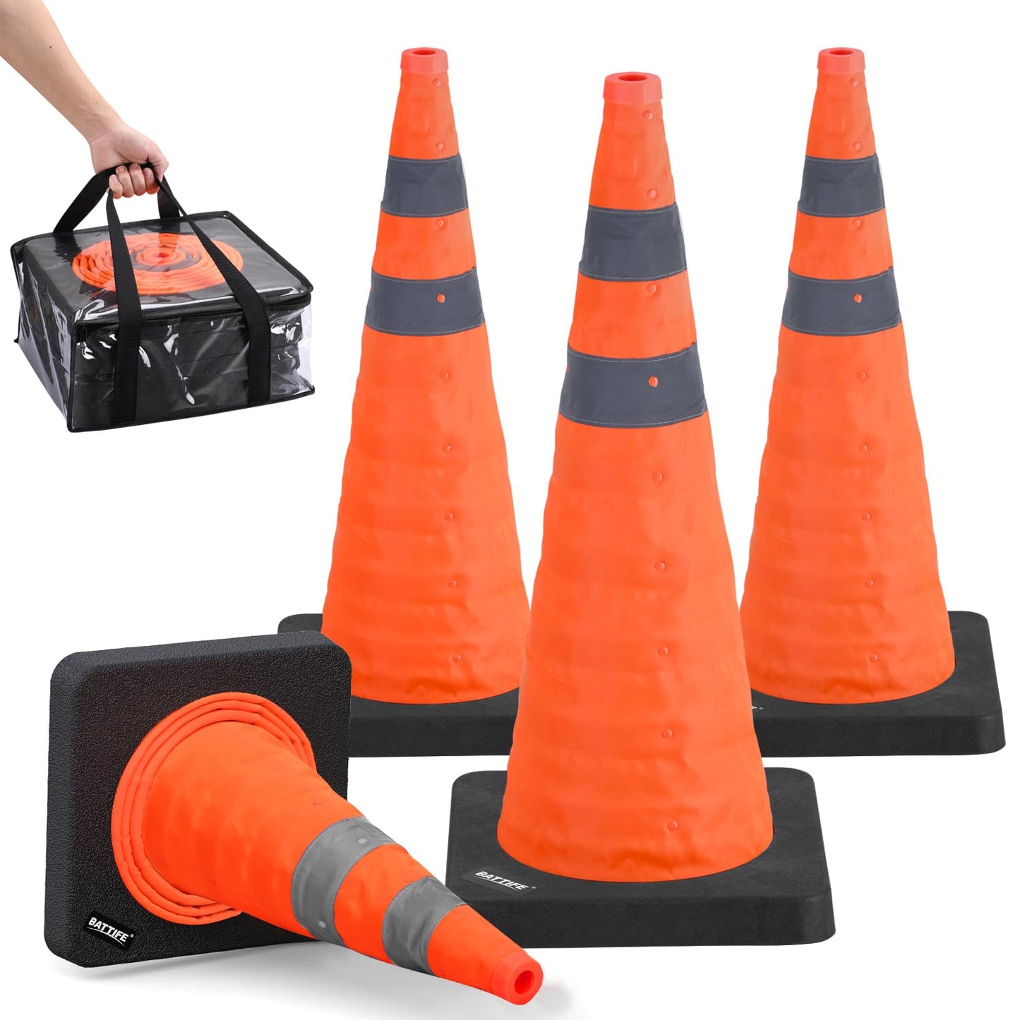 28 Inch Collapsible Traffic Safety Cones for Versatile Use