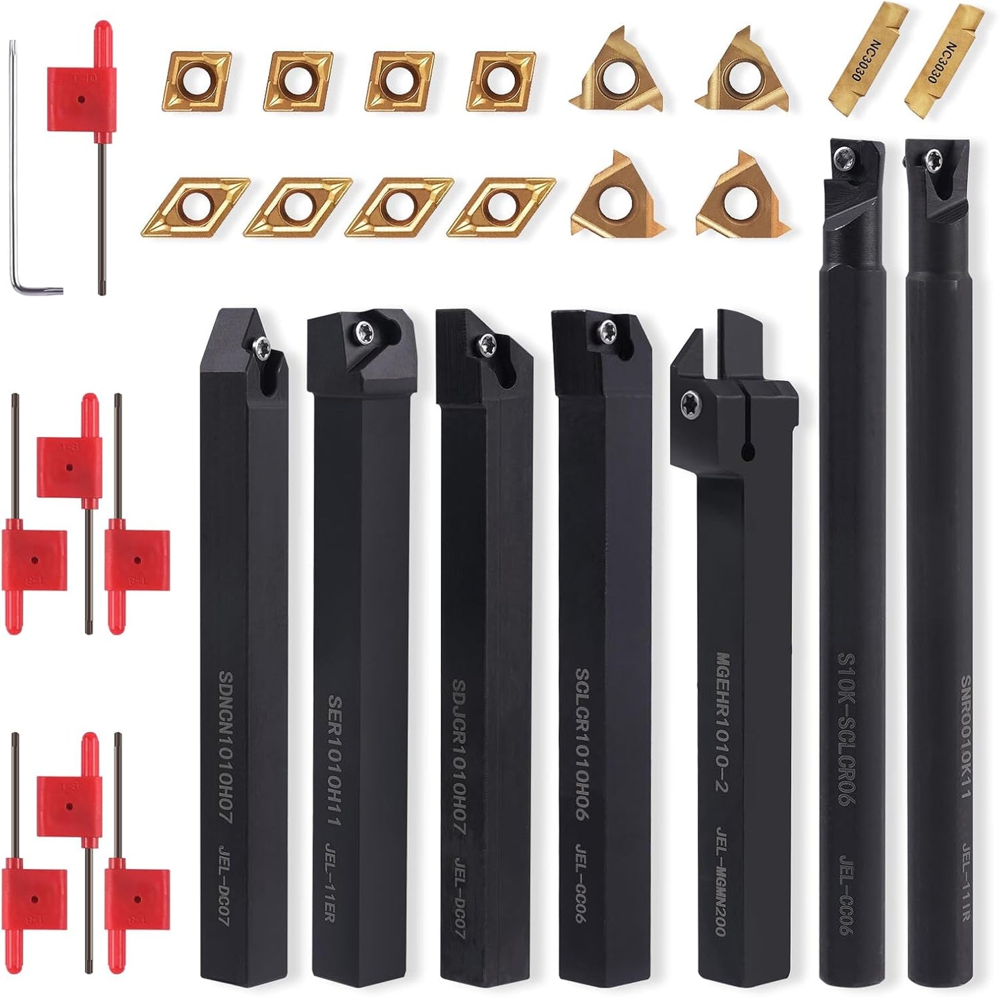 Indexable Lathe Turning Tool Kit with 21PCS for Precision Cutting