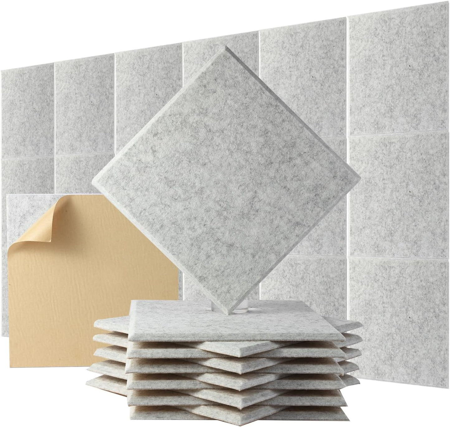 Acoustic Wall Panels for Home Studio & Office - 18 Pack Gray