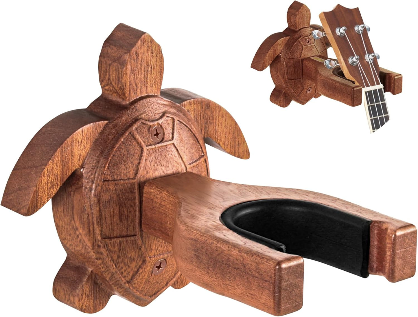 Secure Ukulele Wall Mount - Easy Install, African Mahogany