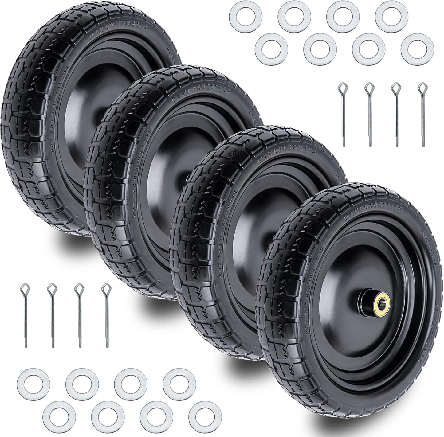 13 Flat Free Wheels for Gorilla Cart and Wheelbarrow Use