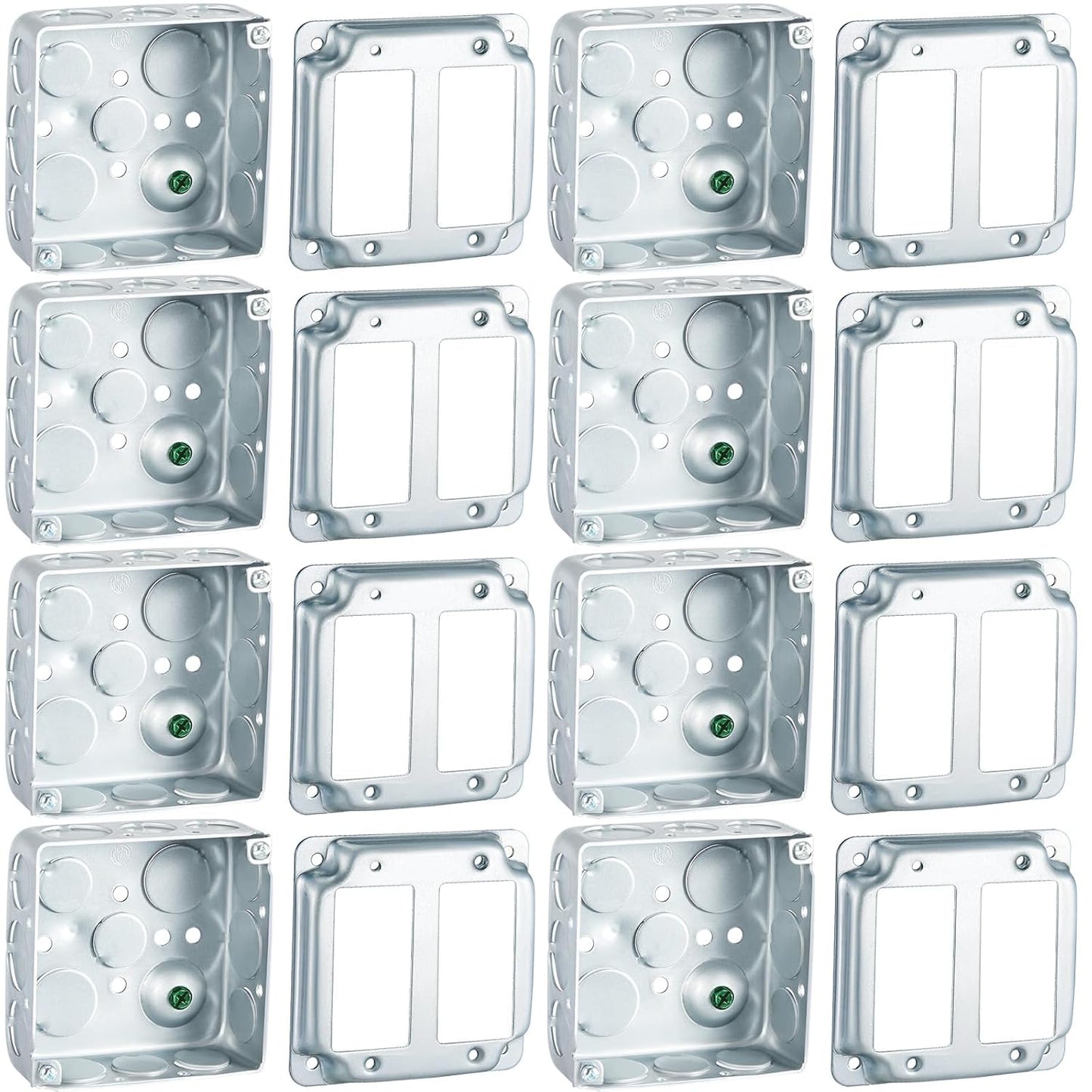 8 Set 4 4in Electrical Junction Box with Cover for Versatile Use