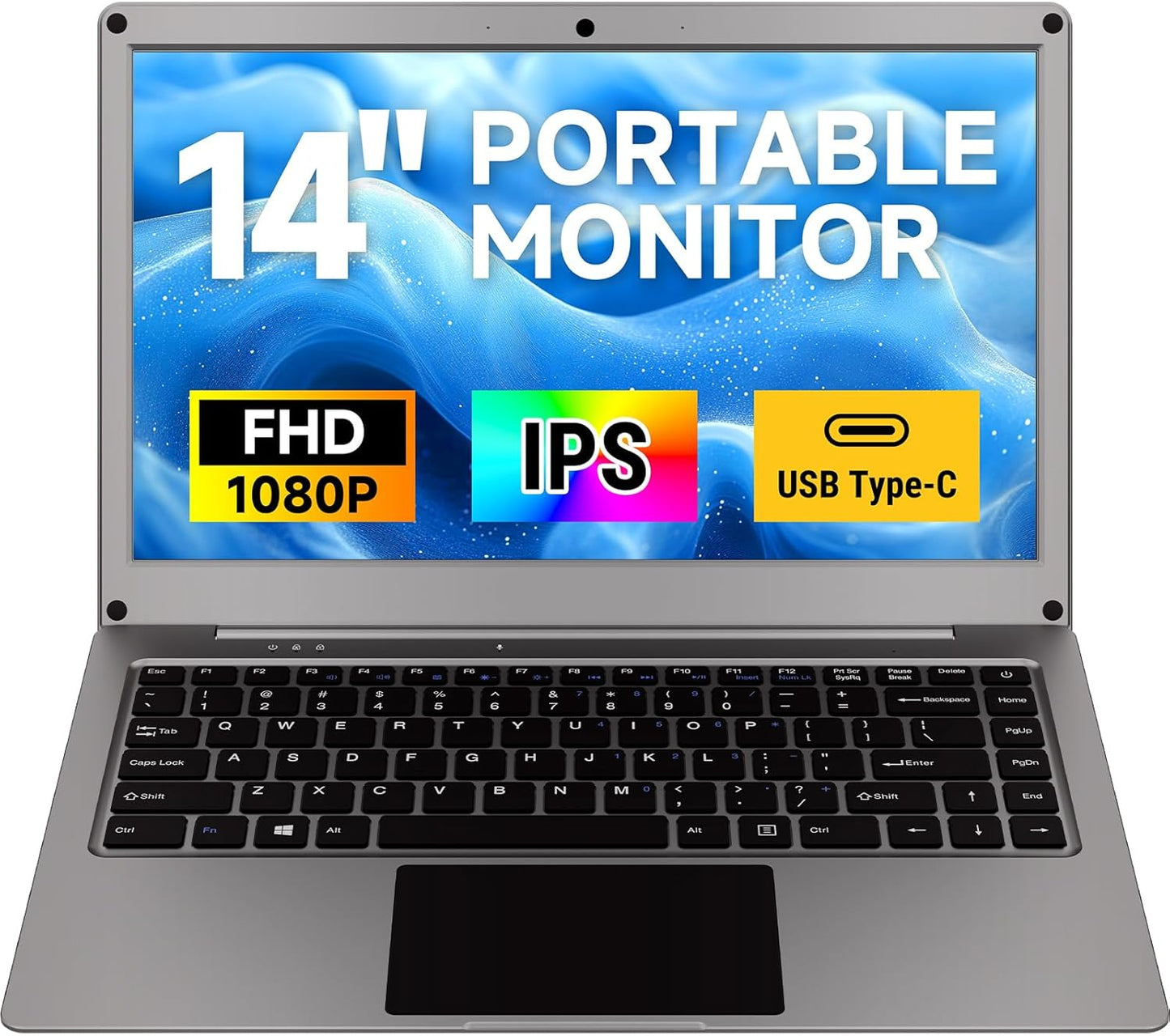 Portable 14 FHD USB C Monitor with Built-in Battery