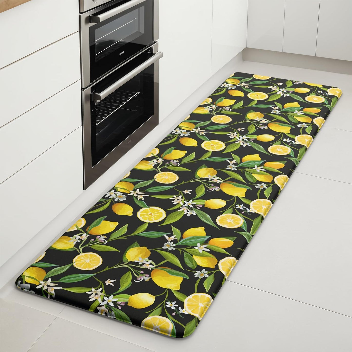 Lemon Kitchen Mats for Floor - Cushioned Anti Fatigue Rug