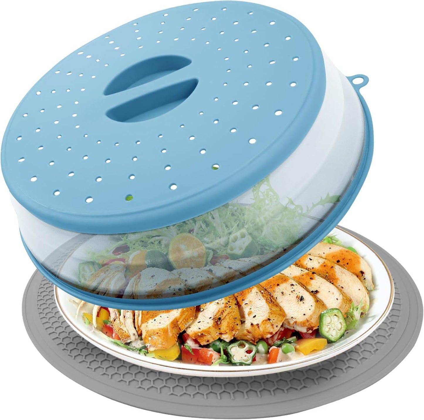 SEECARE 2-in-1 Microwave Splatter Cover & Mat
