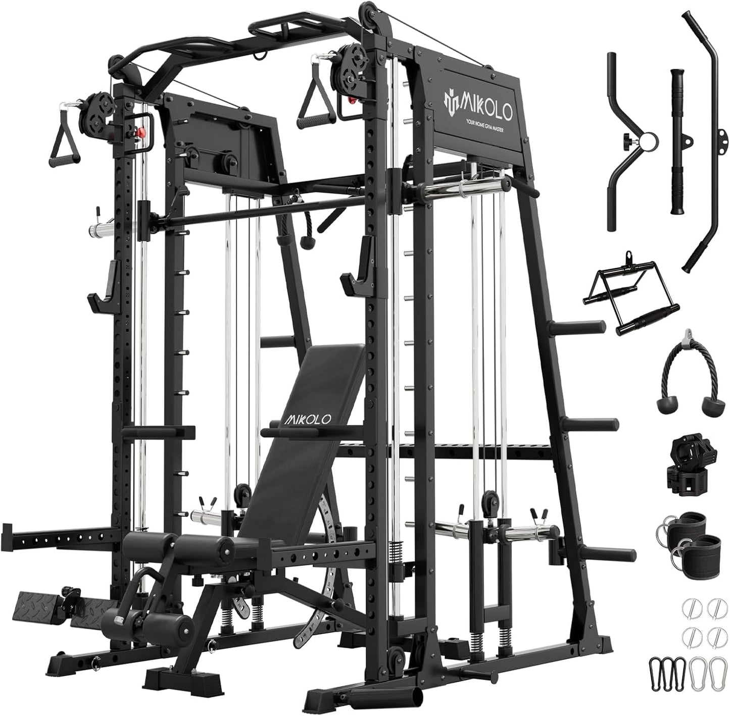 Mikolo Smith Machine with LAT-Pull Down & Cable Crossover System