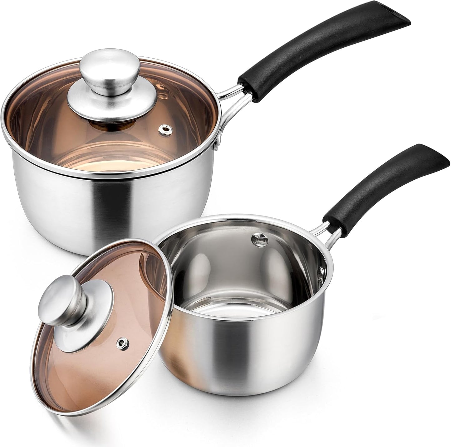 E-far Saucepan Set - 1 Quart & 2 Quart Stainless Steel Cookware