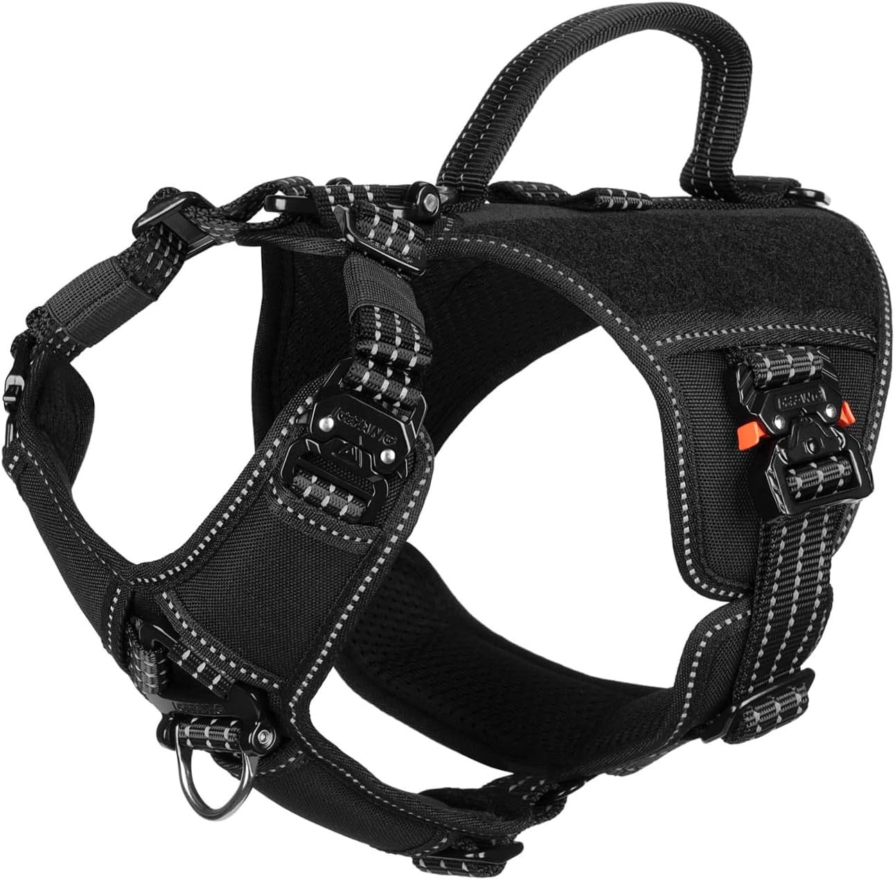 ICEFANG GN8 Tactical Dog Harness for Small Dogs with Metal Buckles
