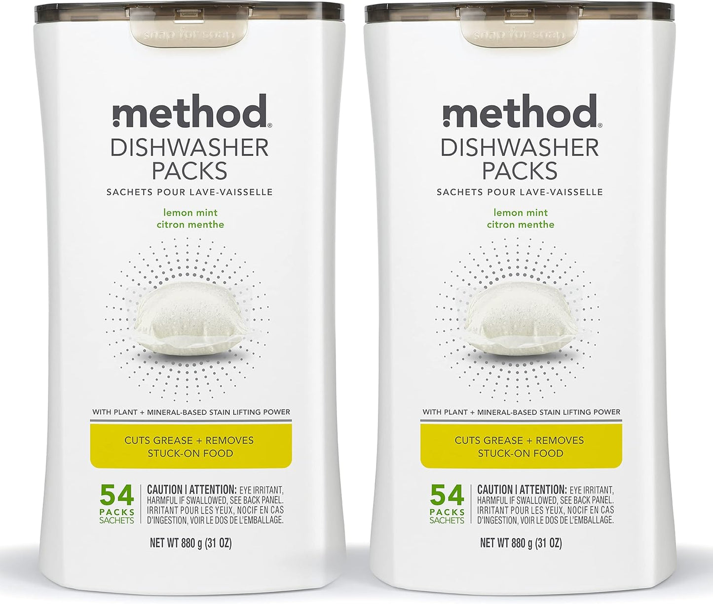 Method Dishwasher Detergent Packs for Tough Grease and Stains