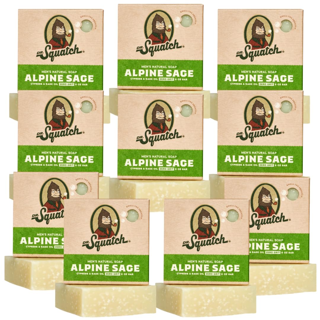 Dr. Squatch Natural Bar Soap for Men - Alpine Sage 10-Pack